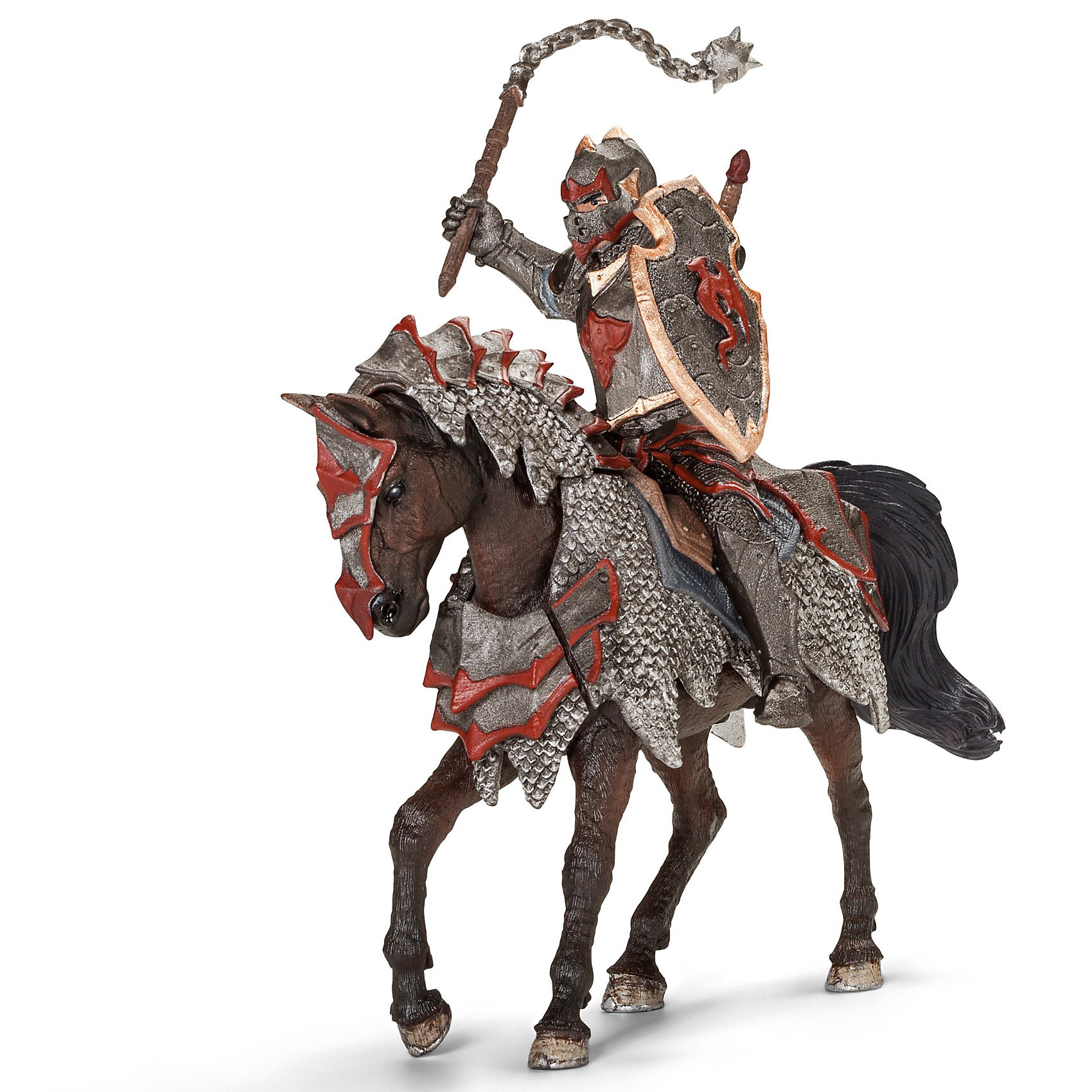 Рыцарь на коне с боевой палицей Орден Дракона, Schleich Рыцарь на коне с боевой палицей Орден Дракона, SchleichСолдатики и рыцари<br>Рыцарь на коне с боевой палицей Орден Дракона от Schleich (Шляйх) – грозное оружие Ордена Дракона. Всадник вооружен мощной палицей и щитом, на нем прочные доспехи.<br><br>Дополнительная информация:<br><br>-Фигурка раскрашенная вручную и сделана из безопасного материала – каучукового пластика<br>-Фигурка способствует развитию творческого мышления и мелкой моторики рук ребенка<br>-размеры (ДхШхВ): 8,5х15х18 см<br>-всадник надежно крепится к лошади с помощью магнитов, встроенных в фигурку.<br><br>Рыцаря на коне с боевой палицей Орден Дракона, Schleich (Шляйх) можно купить в нашем интернет - магазине.<br><br>Ширина мм: 204<br>Глубина мм: 162<br>Высота мм: 109<br>Вес г: 244<br>Возраст от месяцев: 36<br>Возраст до месяцев: 96<br>Пол: Мужской<br>Возраст: Детский<br>SKU: 3164157