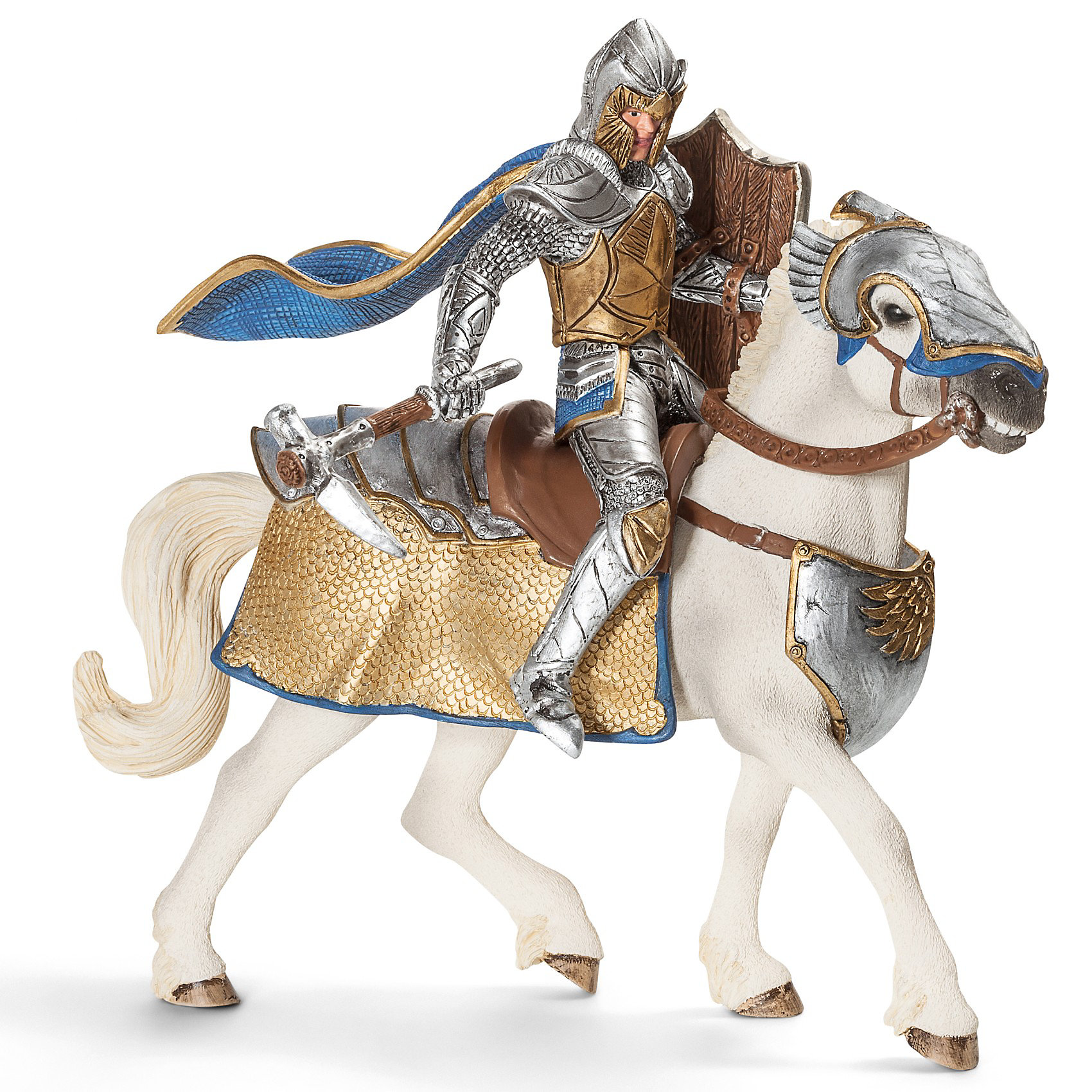 Рыцарь на коне Орден Грифона, Schleich Рыцарь на коне Орден Грифона, SchleichРыцарь на коне Орден Грифона от Schleich (Шляйх) вооружен молотом в форме клюква хищной птицы. Воин сам изготовил для себя это орудие, которому нет равных уже потому, что его враги никогда не видели такого оружия. Никто не может сравниться с этим рыцарем по силе удара.<br><br>Дополнительная информация:<br><br>-фигурки Рыцарь Грифона на коне, раскрашенные вручную, сделаны из безопасного материала – каучукового пластика.<br>-размеры (ДхШхВ): 8,5х15х18 см<br>-всадник надежно крепится к лошади с помощью магнитов, встроенных в фигурку. <br><br>Игрушку Рыцарь на коне Орден Грифона, Schleich (Шляйх) можно купить в нашем интернет - магазине.<br><br>Ширина мм: 169<br>Глубина мм: 162<br>Высота мм: 86<br>Вес г: 229<br>Возраст от месяцев: 36<br>Возраст до месяцев: 96<br>Пол: Мужской<br>Возраст: Детский<br>SKU: 3164164