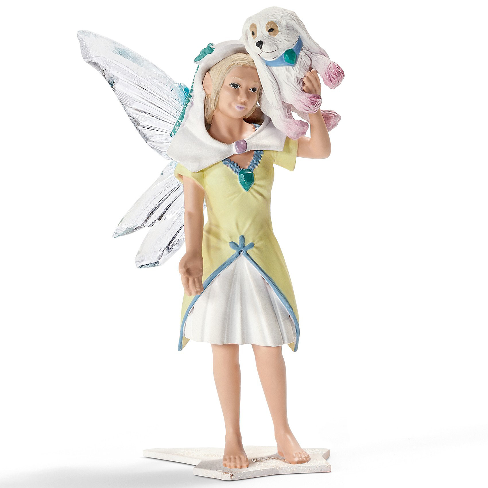 Ледяная Эльфийка Туена, Schleich Ледяная Эльфийка Туена, SchleichФигурки мифических существ<br>Прекрасная Ледяная Эльфийка Туена от Schleich (Шляйх) очень любит своего очаровательного питомца – белого щенка. Когда-то давно Туйена была очень грустной и таинственная волшебница, ступившая на землю, подарила ей этого щенка. Эльфийка сразу перестала грустить и с тех пор никогда больше не расставалась со своим новым другом<br><br>Дополнительная информация:<br><br>-игрушка раскрашена вручную гипоаллергенными нетоксичными красками.<br>-в наборе: фигурка эльфийки Туены, белый щенок<br>-размеры (ДхШхВ): 16х9,5х6 см<br><br>Ледяная Эльфийка Туена обязательно понравится поклонникам бренда Schleich (Шляйх).<br><br>Ледяную Эльфийку Туену можно купить в нашем интернет - магазине.<br><br>Ширина мм: 164<br>Глубина мм: 93<br>Высота мм: 58<br>Вес г: 51<br>Возраст от месяцев: 36<br>Возраст до месяцев: 96<br>Пол: Женский<br>Возраст: Детский<br>SKU: 3164175