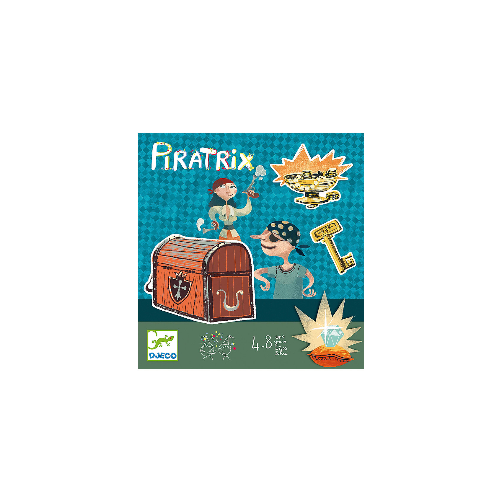 Игра Сокровище, DJECO Игра Сокровище, DJECOКарточные игры<br>Игра «Сокровища» DJECO (Джеко) - азартная веселая игра для большой компании маленьких друзей. Если Вы не знаете чем занять детей на празднике или Дне рождения, эта игра идеальный вариант. В наборе 32 карточки с изображениями, символизирующие сокровища и ценности. карточки надо спрятать в доме или во дворе. Первый, кто найдет ключ, сундук и сокровище, станет победителем. Можно играть командами, а можно каждый сам за себя.<br><br>Дополнительная информация:<br><br>- Материал: картон.<br>- Размер упаковки: 21,5 х 23 х 0,3см<br>- Вес: 0,130 кг.<br><br>Игру Сокровище DJECO (Джеко) можно купить в нашем магазине.<br><br>Ширина мм: 220<br>Глубина мм: 230<br>Высота мм: 20<br>Вес г: 140<br>Возраст от месяцев: 48<br>Возраст до месяцев: 1188<br>Пол: Унисекс<br>Возраст: Детский<br>SKU: 3193400