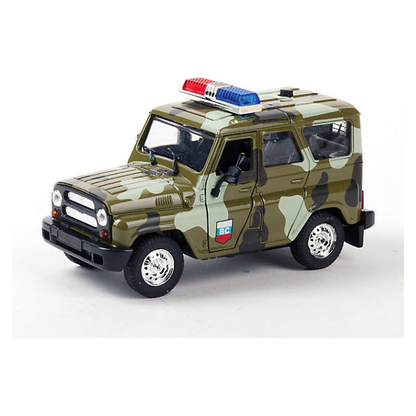 ТЕХНОПАРК Машина УАЗ hunter военная, с сиреной и мигалками ТЕХНОПАРК Машина УАЗ hunter военная, с сиреной и мигалкамиВоенный транспорт<br>Интересная инерционная игрушка - реалистичная копия настоящего военного джипа УАЗ hunter . C сиреной, мигалками (световыми и звуковыми эффектами) и с открывающимися (подвижными) элементами, этот автомобиль наверняка понравится Вашему ребенку.<br><br>ТЕХНОПАРК - российский бренд, под которым разрабатываются и выпускаются качественные современные игрушки для мальчиков. Прежде всего, это копии моделей реальных технических средств: автомобилей, самолетов и вертолетов, военной и гражданской техники. Довольно часто - это игрушки с звуковыми и световыми эффектами и разнообразными подвижнымиэлементами. Тщательная проработка каждой детали этих игрушек позволяет говорить о них также как о ценных моделях, которые могут занять достойное место на полках коллекционеров. <br><br>Дополнительная информация:<br><br>- Инерционный механизм, открываются багажник и передние двери.<br>- Свет и звук.<br><br>Ширина мм: 70<br>Глубина мм: 80<br>Высота мм: 140<br>Вес г: 240<br>Возраст от месяцев: 18<br>Возраст до месяцев: 1188<br>Пол: Мужской<br>Возраст: Детский<br>SKU: 3261694