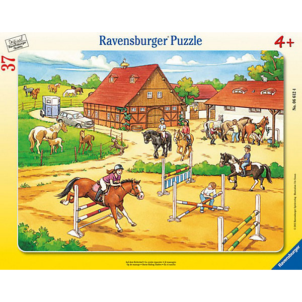 Пазл «Верховая езда», 37 деталей, Ravensburger Пазл «Верховая езда», 37 деталей, RavensburgerПазлы для малышей<br>Пазл Верховая езда - это прекрасная возможность для развития вашего ребёнка. Собирая пазл, ребёнок не найдет одинаковых деталей, что обеспечено использованием вручную изготовленного инструментария. Части идеально соединяются и не ломаются, отчего ребёнок сможет воссоздать картинку самостоятельно. Так же изделие абсолютно безопасно для вашего малыша, так как изготовлено из экологического сырья. Пазл развивает мелкую моторику рук, сообразительность, усидчивость и память. Приобрести его можно в нашем интернет- магазине.<br>В товар входит:<br>-37 деталей<br><br>Дополнительная информация<br>-Размер картинки – 32,5*24,5 см <br>-Размер упаковки – 38*30 см<br>-Возраст: от 3 лет<br>-Для мальчиков и девочек<br>-Состав: картон, бумага<br>-Бренд: Ravensburger (Равенсбургер)<br>-Страна обладатель бренда: Германия<br><br>Ширина мм: 375<br>Глубина мм: 294<br>Высота мм: 7<br>Вес г: 305<br>Возраст от месяцев: 48<br>Возраст до месяцев: 72<br>Пол: Женский<br>Возраст: Детский<br>Количество деталей: 37<br>SKU: 3284564