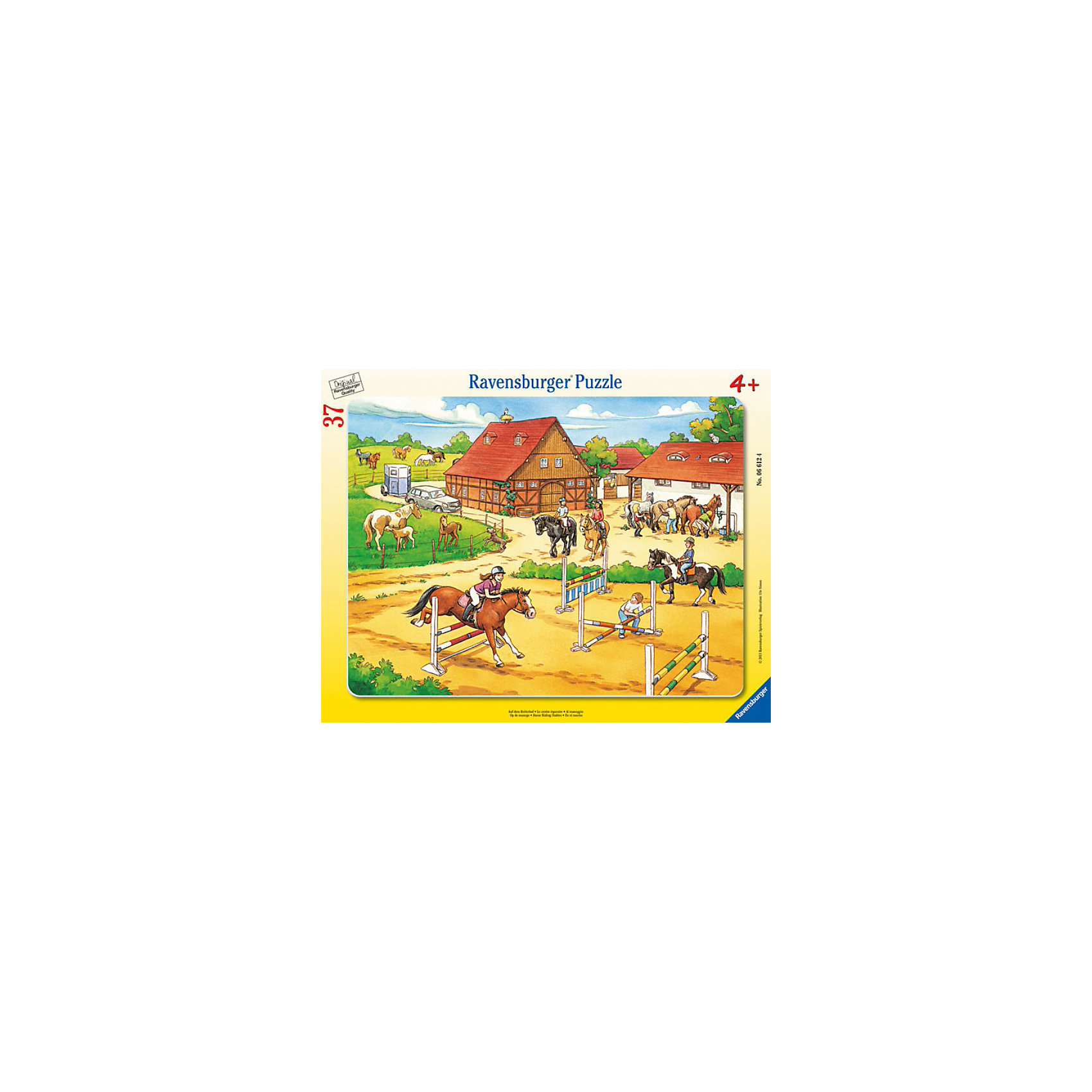 Пазл «Верховая езда», 37 деталей, Ravensburger Пазл «Верховая езда», 37 деталей, RavensburgerПазлы для малышей<br>Пазл Верховая езда - это прекрасная возможность для развития вашего ребёнка. Собирая пазл, ребёнок не найдет одинаковых деталей, что обеспечено использованием вручную изготовленного инструментария. Части идеально соединяются и не ломаются, отчего ребёнок сможет воссоздать картинку самостоятельно. Так же изделие абсолютно безопасно для вашего малыша, так как изготовлено из экологического сырья. Пазл развивает мелкую моторику рук, сообразительность, усидчивость и память. Приобрести его можно в нашем интернет- магазине.<br>В товар входит:<br>-37 деталей<br><br>Дополнительная информация<br>-Размер картинки – 32,5*24,5 см <br>-Размер упаковки – 38*30 см<br>-Возраст: от 3 лет<br>-Для мальчиков и девочек<br>-Состав: картон, бумага<br>-Бренд: Ravensburger (Равенсбургер)<br>-Страна обладатель бренда: Германия<br><br>Ширина мм: 375<br>Глубина мм: 294<br>Высота мм: 7<br>Вес г: 305<br>Возраст от месяцев: 48<br>Возраст до месяцев: 72<br>Пол: Женский<br>Возраст: Детский<br>Количество деталей: 37<br>SKU: 3284564