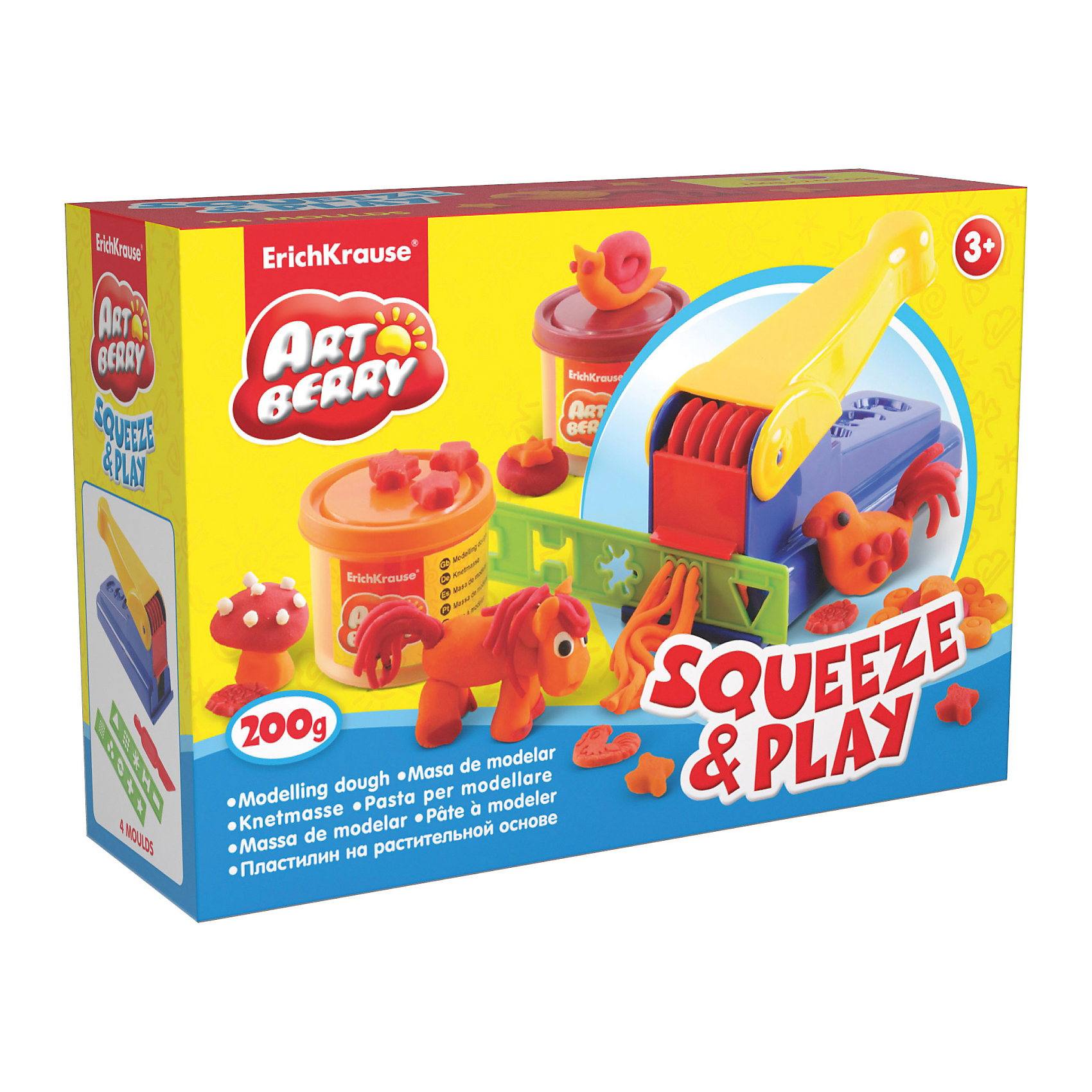 Набор для лепки: Пластилин на растительной основе Squeeze & Play 2 цвета по 100г Набор для лепки: Пластилин на растительной основе Squeeze & Play 2 цвета по 100гЛепка<br>Состав: 2 цвета пластилина по 100 г + пресс для пластилина, 2 декоративные линейки, стек Упаковка: картонная коробка в термоплёнке<br><br>Ширина мм: 225<br>Глубина мм: 153<br>Высота мм: 76<br>Вес г: 529<br>Возраст от месяцев: 60<br>Возраст до месяцев: 216<br>Пол: Унисекс<br>Возраст: Детский<br>SKU: 3293864