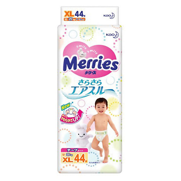 Подгузники для детей Merries, XL 12-20 кг, 44 шт.