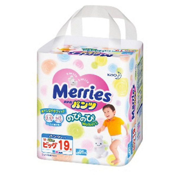 Трусики-подгузники для детей Merries, XL 12-22 кг, 19 шт.