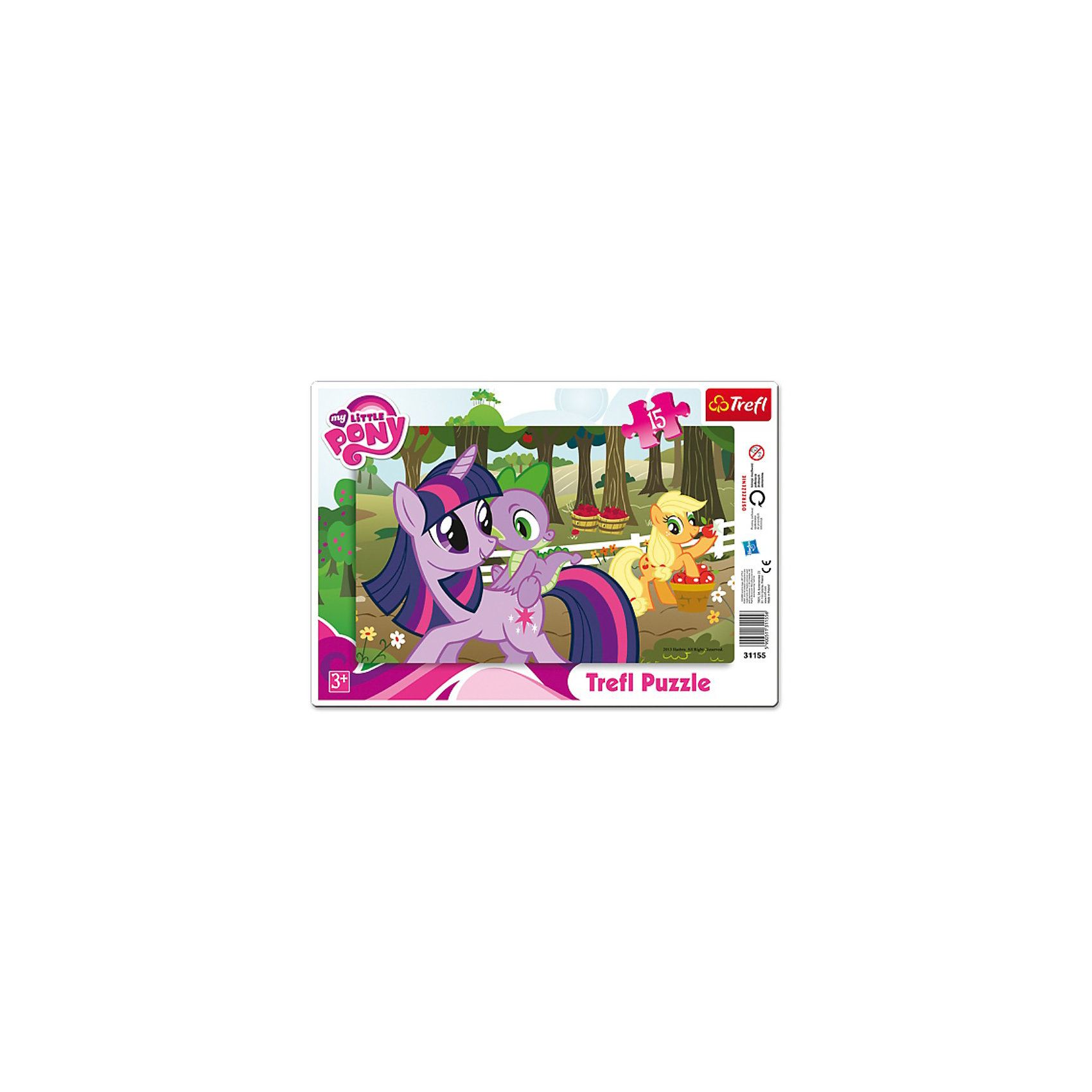 Пазл Дружба -это чудо, 15 деталей, My little Pony Пазл Дружба -это чудо, 15 деталей, My little PonyПазлы для малышей<br>Рамка-пазл Дружба - это Чудо от Trefl - увлекательный набор для творчества, который будет отличным подарком для Вашей девочки. С помощью входящих в набор деталей она сможет собрать красочную картинку с любимыми многими девочками лошадками из мультфильма Моя маленькая пони (My Little Pony). Пазл отличается высоким качеством полиграфии и насыщенными цветами, детали прекрасно скрепляются между собой. Собирание пазла способствует развитию логического мышления, внимания, мелкой моторики и<br>координации движений.<br> <br>Дополнительная информация:<br><br>- Материал: картон. <br>- Размер собранной картинки: 33 х 23 см.<br>- Размер упаковки: 24,3 x 9 x 34 см.<br>- Вес: 190 гр.<br><br>Пазл Дружба – это Чудо, Trefl можно купить в нашем интернет-магазине.<br><br>Ширина мм: 333<br>Глубина мм: 233<br>Высота мм: 7<br>Вес г: 187<br>Возраст от месяцев: 36<br>Возраст до месяцев: 60<br>Пол: Женский<br>Возраст: Детский<br>Количество деталей: 15<br>SKU: 3306004