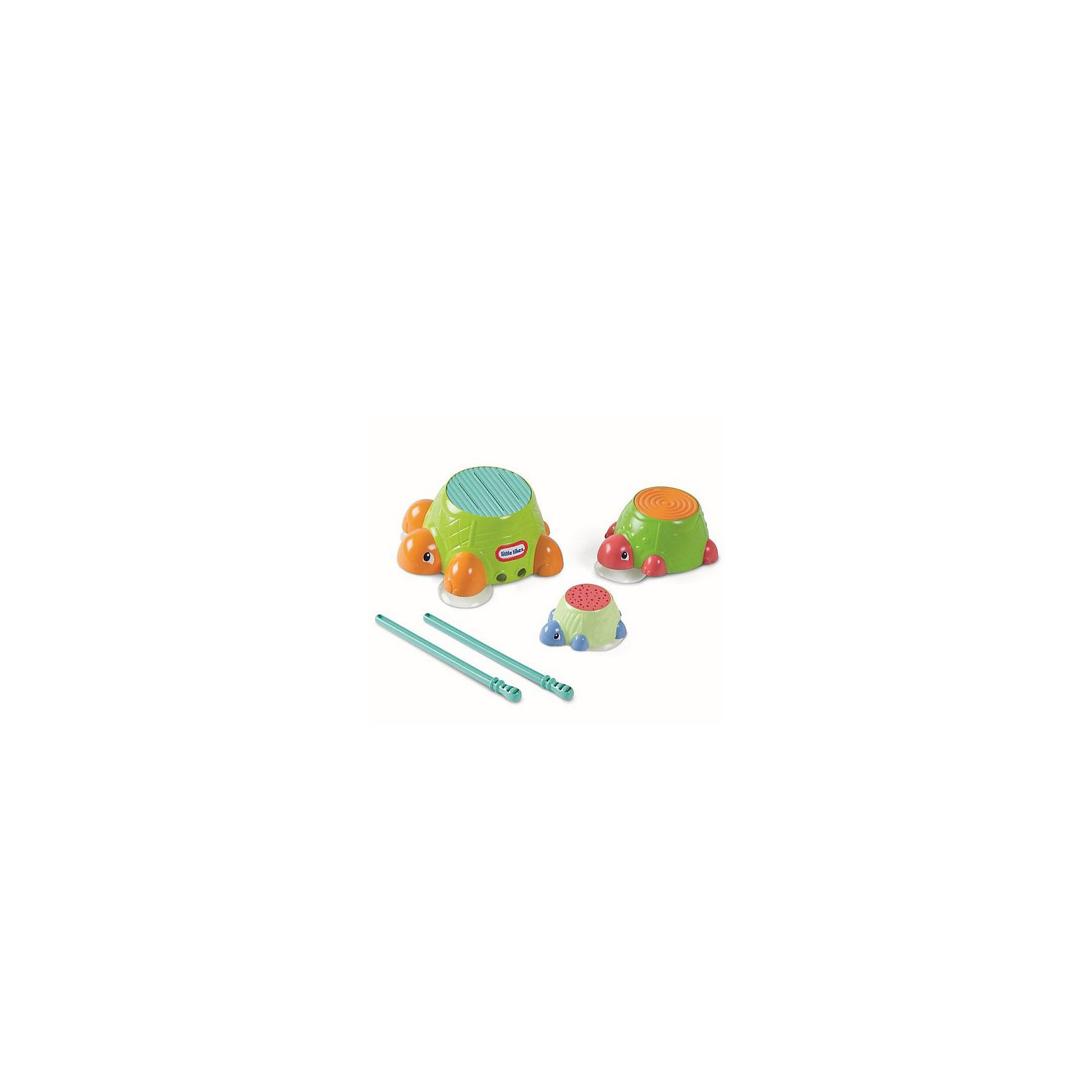 Игрушка для ванной Черепашки-барабаны Little Tikes Игрушка для ванной Черепашки-барабаны Little TikesИгрушки для ванной<br>Игрушка для ванны Черепашки-барабаны Little Tikes (Литл Тайкс)— это черепашки, по поверхности которых можно громко барабанить! У черепашек рифленые панцири, так что палочками можно не только барабанить по черепашке, но и издавать разные забавные звуки. Черепашки плавают на поверхности воды или могут быть прикреплены к стене. Вкладываются друг в друга. Барабанные палочки можно хранить в животе черепахи.<br><br>Черепашки-барабаны Little Tikes станут прекрасным развлечением для самых маленьких детей!<br><br>Дополнительная информация:<br><br>- В комплекте: 3 черепахи, барабанные палочки 2 шт.<br>- Материал: пластик<br>- Питание: батарейки не требуются.<br>- Размеры: (Д)9 Х (Ш)20,5 Х (В)32,5 см <br>- Вес: 393 г<br><br>Игрушку для ванны Черепашки-барабаны Little Tikes можно купить в нашем интернет-магазине.<br><br>Ширина мм: 90<br>Глубина мм: 205<br>Высота мм: 325<br>Вес г: 393<br>Возраст от месяцев: 36<br>Возраст до месяцев: 96<br>Пол: Унисекс<br>Возраст: Детский<br>SKU: 3328148