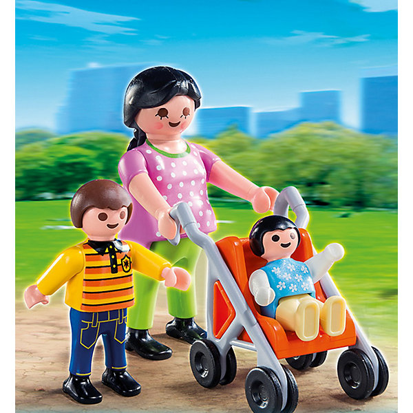 Экстра-набор: Мама с детьми, PLAYMOBIL Экстра-набор: Мама с детьми, PLAYMOBILПластмассовые конструкторы<br>Конструктор PLAYMOBIL (Плеймобил) 4782 Дополнение: Мама с детьми - прекрасная возможность для ребенка проявить свой творческий потенциал! Серия Дополнение создана специально, чтобы сделать игры с Вашими конструкторами PLAYMOBIL (Плеймобил) еще интереснее. Мама с детьми станут прекрасным дополнением к наборам из серии Детский сад от PLAYMOBIL (Плеймобил). Утром перед работой мама отвозит малышей в детский сад. Дети обожают играть с друзьями в детском саду. Создай увлекательные истории с набором PLAYMOBIL (Плеймобил) 4782 Дополнение: Мама с детьми!<br><br>Дополнительная информация:<br><br>- Конструкторы PLAYMOBIL (Плеймобил) отлично развивают мелкую моторику, фантазию и воображение;<br>- В наборе: 3 минифигурки (мама и два ребенка), коляска;<br>- Количество деталей: 10 шт;<br>- Материал: безопасный пластик;<br>- Размер минифигурки мамы: 7,5 см;<br>- Размер упаковки: 14 х 10 х 4 см<br><br>Конструктор PLAYMOBIL (Плеймобил) 4782 Дополнение: Мама с детьми можно купить в нашем интернет-магазине.<br><br>Ширина мм: 132<br>Глубина мм: 101<br>Высота мм: 32<br>Вес г: 61<br>Возраст от месяцев: 48<br>Возраст до месяцев: 120<br>Пол: Женский<br>Возраст: Детский<br>SKU: 3350627