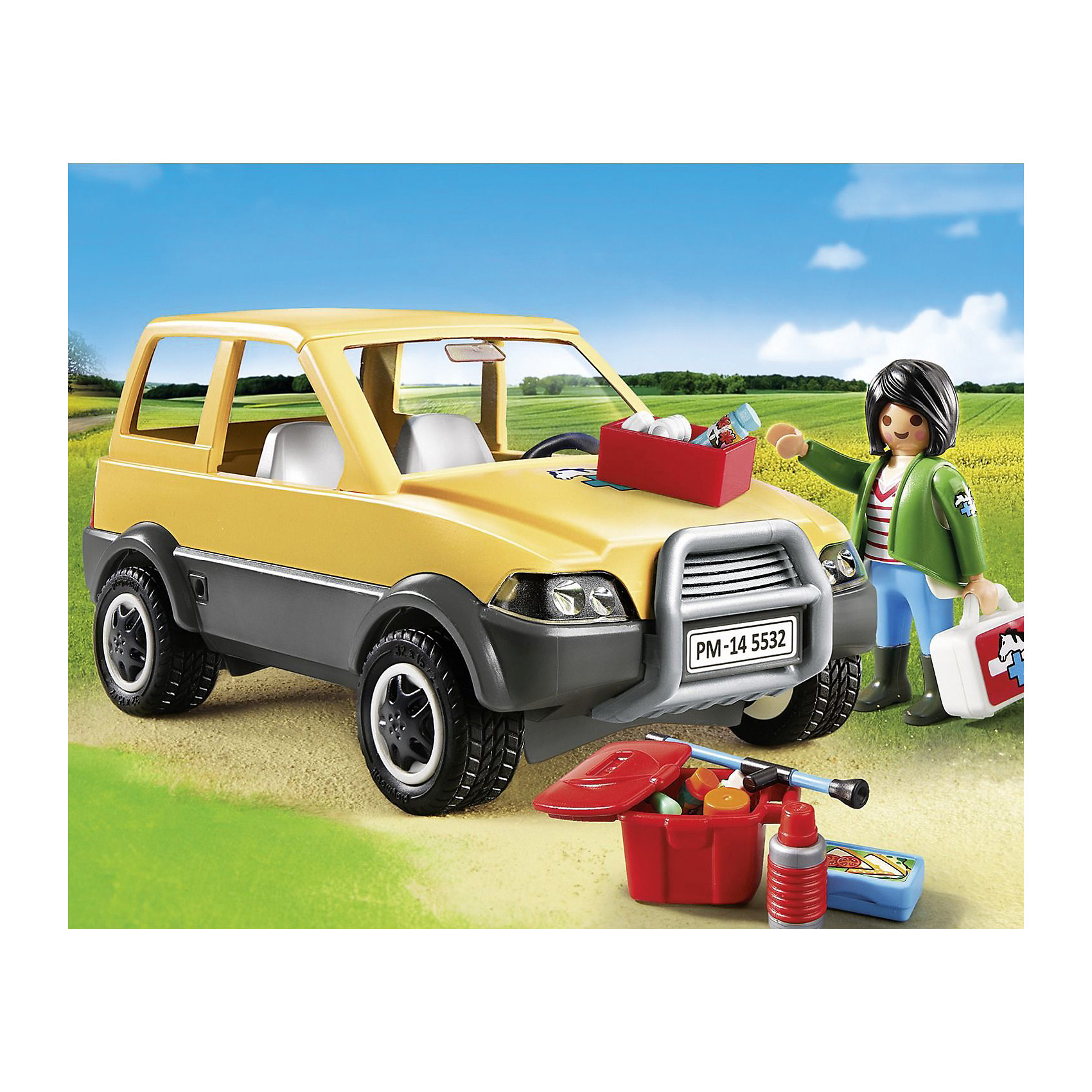 PLAYMOBIL 5532 Ветеринарная клиника: Автомобиль PLAYMOBIL 5532 Ветеринарная клиника: АвтомобильПластмассовые конструкторы<br>Конструктор PLAYMOBIL (Плеймобил) 5532 Ветеринарная клиника: Автомобиль - находка для заботливых родителей! Конструктор Вашего ребенка должен быть именно таким: красочным, безопасным и очень интересным. Серия Ветеринарная клиника специально создана для малышей которые обожают животных и мечтают помогать зверям, которые заболели. Ветеринарный врач - очень важная и ответственная профессия! Представить себя в роли доброго доктора спасающего зверей помогут наборы PLAYMOBIL (Плеймобил) из серии Ветеринарная клиника. Автомобиль ветеринара очень удобный. В большой багажник помещаются ящики с едой для животных и множество медикаментов. Для удобства погрузки крышу машины можно снять. Создай увлекательные сюжеты с набором Автомобиль или объедини его с другими наборами серии и игра станет еще интереснее. Придумывая замечательные сюжеты с деталями конструктора, Ваш ребенок развивает фантазию, учится заботе и просто прекрасно проводит время!<br><br>Дополнительная информация:<br><br>- Конструкторы PLAYMOBIL (Плеймобил) отлично развивают мелкую моторику, фантазию и воображение;<br>- В наборе: минифигурка ветеринара, автомобиль, бинты и пластыри, аптечка, инструменты, аксессуары;<br>- Количество элементов: 53 шт;<br>- Материал: безопасный пластик;<br>- Размер минифигурки: 7,5 см;<br>- Размер упаковки: 25 х 8 х 20 см<br><br>Конструктор PLAYMOBIL (Плеймобил) 5532 Ветеринарная клиника: Автомобиль можно купить в нашем интернет-магазине.<br><br>Ширина мм: 253<br>Глубина мм: 202<br>Высота мм: 82<br>Вес г: 370<br>Возраст от месяцев: 48<br>Возраст до месяцев: 120<br>Пол: Унисекс<br>Возраст: Детский<br>SKU: 3350635