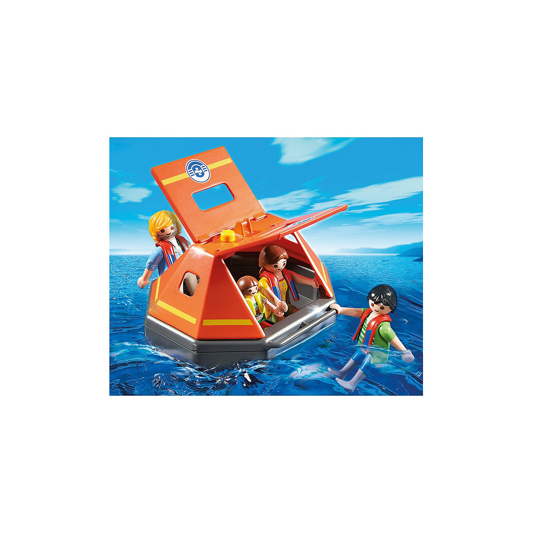 PLAYMOBIL 5545 Береговая охрана: Спасательный плот PLAYMOBIL 5545 Береговая охрана: Спасательный плотПластмассовые конструкторы<br>Конструктор PLAYMOBIL (Плеймобил) 5545 Береговая охрана: Спасательный плот - находка для заботливых родителей! Конструктор Вашего ребенка должен быть именно таким: красочным, безопасным и очень интересным. Серия Береговая охрана посвящена важной работе команды, которая следит за безопасностью судов и пассажиров во вверенной ей акватории. У службы много техники и оборудования с помощью которого они с успехом проводят сложные спасательные операции на воде. Четверо пассажиров спасаются после кораблекрушения на спасательном плоту. Они надели спасательные жилеты и двигаются к берегу. Плот отлично держится на воде и специально оборудован, чтобы защитить людей от дождя и ветра. Если выглянуло яркое солнце, боковины плота можно открыть. С помощью этого замечательного набора Вы сможете с легкостью показать ребенку правила поведения на воде. Создай увлекательные сюжеты с набором Спасательный плот или объедини его с другими наборами серии и игра станет еще интереснее. Придумывая замечательные сюжеты с деталями конструктора, Ваш ребенок развивает фантазию, учится заботе и просто прекрасно проводит время!<br><br>Дополнительная информация:<br><br>- Конструкторы PLAYMOBIL (Плеймобил) отлично развивают мелкую моторику, фантазию и воображение;<br>- В наборе: 4 минифигурки в спасательных жилетах, детали для постройки плота;<br>- Количество деталей: 13 шт;<br>- Материал: безопасный пластик;<br>- Размер минифигурок взрослых: 7,5 см;<br>- Размер минифигурки ребенка: 5,2 см;<br>- Размер упаковки: 20 х 10 х 25 см<br><br>Конструктор PLAYMOBIL (Плеймобил) 5545 Береговая охрана: Спасательный плот можно купить в нашем интернет-магазине.<br><br>Ширина мм: 255<br>Глубина мм: 205<br>Высота мм: 104<br>Вес г: 257<br>Возраст от месяцев: 48<br>Возраст до месяцев: 120<br>Пол: Мужской<br>Возраст: Детский<br>SKU: 3350649