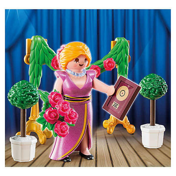Экстра-набор: Знаменитость с наградой, PLAYMOBIL Экстра-набор: Знаменитость с наградой, PLAYMOBILПластмассовые конструкторы<br>Экстра-набор: Знаменитость с наградой, PLAYMOBIL (Плэймобил)<br><br>Характеристики:<br><br>• можно создать интересный сюжет для игры<br>• выполнен из безопасного материала<br>• в комплекте: фигурка, платье, награда, цветы, декорации<br>• материал: пластик<br>• 12х9х3 см<br><br>Набор Знаменитость с наградой отлично подойдет для сюжетно-ролевых игр. Ребенок сможет придумать интересную историю для фигурки знаменитости, которая получает свою награду. Для этого, конечно же, придется украсить сцену, подготовить прекрасный наряд и вручить награду и цветы. Сюжетно-ролевые игры развивают воображение, навыки общения и координацию движений.<br><br>Экстра-набор: Знаменитость с наградой, PLAYMOBIL (Плэймобил) вы можете купить в нашем интернет-магазине.<br><br>Ширина мм: 140<br>Глубина мм: 101<br>Высота мм: 39<br>Вес г: 68<br>Возраст от месяцев: 48<br>Возраст до месяцев: 120<br>Пол: Женский<br>Возраст: Детский<br>SKU: 3350687