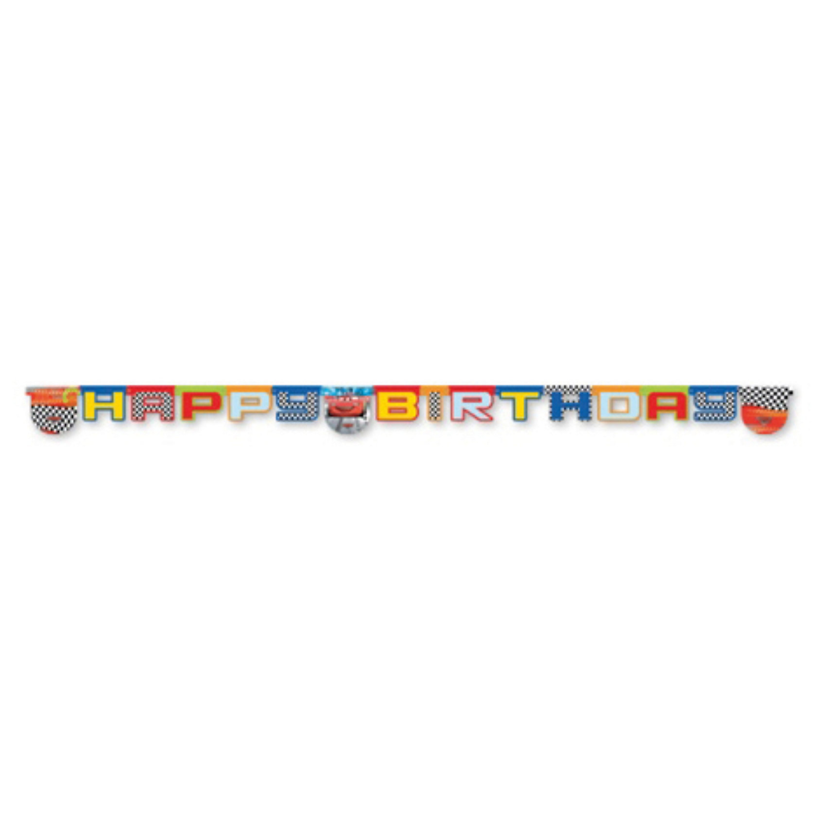 Гирлянда Тачки на старте, Happy Birthday Гирлянда Тачки на старте, Happy BirthdayГирлянда Тачки (Cars) на старте Happy Birthday.<br>Гирлянда с надписью Happy Birthday, выполненная в стиле мультфильма «Тачки (Cars)» украсит комнату к празднику, создаст атмосферу торжества и подарит хорошее настроение детям! <br><br>В набор входит 1 гирлянда.<br><br><br>Дополнительная информация:<br><br>224х212х31 мм<br><br>Поднимет настроение всей компании Вашего малыша!<br>Легко приобрести в нашем интернет-магазине!<br><br>Ширина мм: 224<br>Глубина мм: 212<br>Высота мм: 31<br>Вес г: 46<br>Возраст от месяцев: 36<br>Возраст до месяцев: 84<br>Пол: Мужской<br>Возраст: Детский<br>SKU: 3360049