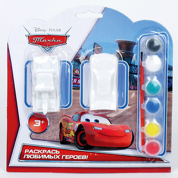 Набор-раскраска, Тачки, 2 фигурки Набор-раскраска, Тачки, 2 фигуркиРаскраски для детей<br>Набор-раскраска, Тачки (Cars), 2 фигурки. <br>Станет прекрасным развивающим творческие способности Вашего малыша подарком. Понятная инструкция и полный комплект всего необходимого помогут Вашему юному мастеру создать настоящий шедевр! <br><br>Дополнительная информация:<br><br>В набор входит:<br> 2 фигурки из гипса, <br>кисточка и краски 6 цветов.<br><br>Надолго сохранит воспоминания о прекрасных минутах творчества!<br>Можно с легкостью приобрести в нашем интернет-магазине!<br><br>Ширина мм: 40<br>Глубина мм: 210<br>Высота мм: 210<br>Вес г: 180<br>Возраст от месяцев: 24<br>Возраст до месяцев: 84<br>Пол: Мужской<br>Возраст: Детский<br>SKU: 3361244