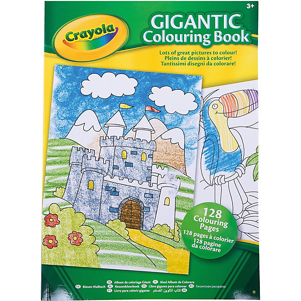 Большая раскраска, Crayola Большая раскраска, CrayolaРаскраски по номерам<br>Гигантская раскраска от Crayola – это 128 страниц настоящего счастья для любого малыша старше 3х лет. Раскраска имеет формат А4, ее удобно держать, удобно раскладывать на столе. Благодаря большому формату рисунки легко раскрашивать.<br>На страницах гигантской раскраски притаились чудесные замки, восхитительные тропические птицы, песчаные пляжи, ночные пейзажи… Пока все они черно-белые, но с помощью карандашей, красок или мелков их легко превратить в настоящие многоцветные шедевры. <br>В дождливый или в солнечный день, дома или в гостях, в поезде, в автомобиле, в детском саду или на перемене в школе, в одиночку или с друзьями вытаскивайте из рюкзака гигантскую раскраску и начинайте творить! <br><br>Станет прекрасным подарком любому малышу!<br><br>Большую раскраску, Crayola (Крайола) можно приобрести в нашем интернет магазине<br><br>Ширина мм: 285<br>Глубина мм: 205<br>Высота мм: 15<br>Вес г: 300<br>Возраст от месяцев: 36<br>Возраст до месяцев: 60<br>Пол: Унисекс<br>Возраст: Детский<br>SKU: 3371793