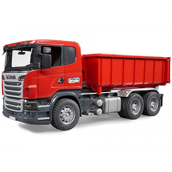 Самосвал-контейнеровоз Scania, Bruder Самосвал-контейнеровоз Scania, BruderМашинки<br>Самосвал-контейнеровоз Scania, Bruder (Брудер) - это качественная детализированная игрушка с подвижными элементами.<br>Мощный самосвал-контейнеровоз Scania на трехосной платформе от немецкого производителя игрушек Bruder (Брудер) в точности повторяет реально существующую машину. Все детали игрушки выполнены с максимальной точностью и подробной детализацией. У машины открываются двери, складываются зеркала, откидывается кабина, открывая доступ к двигателю. Лобовое стекло машины изготовлено из прозрачного пластика. Внутри кабины все как в настоящей машине: сидение водителя, декоративная панель управления, крутящийся руль. Контейнер съемный. Для того чтобы снять или установить контейнер, на раме предусмотрен специальный механизм (мультилифт). Задний борт контейнера открывается. К модели можно подсоединить модуль, включающий световое сопровождение и звук мотора, который приобретается отдельно. Игрушка изготовлена из высококачественного пластика, устойчивого к износу и ударам. Продукция сертифицирована, экологически безопасна для ребенка, использованные красители не токсичны и гипоаллергенны.<br><br>Дополнительная информация:<br><br>- Размер машины: 53,5 х 18,8 х 20,5 см.<br>- Масштаб 1:16<br>- Материал: высококачественный пластик<br>- Цвет: красный<br><br>Самосвал-контейнеровоз Scania, Bruder (Брудер) можно купить в нашем интернет-магазине.<br><br>Ширина мм: 588<br>Глубина мм: 238<br>Высота мм: 200<br>Вес г: 2320<br>Возраст от месяцев: 36<br>Возраст до месяцев: 96<br>Пол: Мужской<br>Возраст: Детский<br>SKU: 3400366