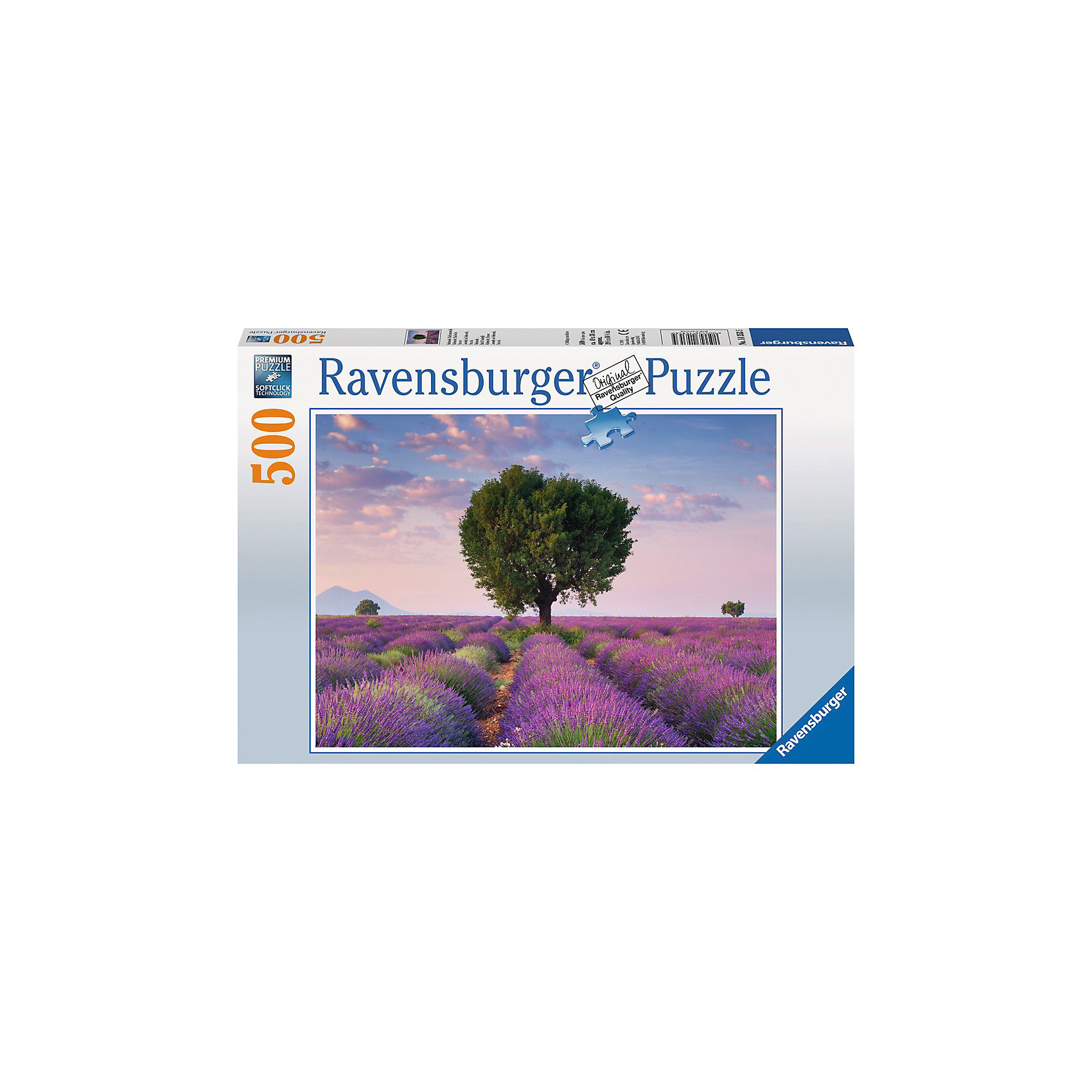 Пазл «Лавандовое поле», 500 деталей, Ravensburger Пазл «Лавандовое поле», 500 деталей, RavensburgerКлассические пазлы<br>Цветущая с июня по август лаванда придает удивительные краски природным ландшафтам Прованса - от дымчато-лиловых до иссиня-фиолетовых, в зависимости от погодных условий и поры цветения. С пазлом Лавандовое поле от Ravensburger (Равенсбургер) Вы можете привнести умиротворяющую частичку цветущих полей в своей дом! Пазл настолько яркий и реалистичный, что собирая его, Вы можете почувствовать нежный аромат лаванды. Вас порадует, что плотный картон, из которого состоит пазл не мнется во время сборки, яркая картинка защищена от расслаивания, благодаря чему такой пазл способен служить долгое время. Украсьте свой интерьер чудным пейзажем, просто вставив законченный пазл в рамку. Пазл «Лавандовое поле» от Ravensburger (Равенсбургер) - это полезное и увлекательное занятие для всей семьи!<br> <br>Дополнительная информация:<br><br>- Развивает моторику и внимание;<br>- Прекрасный подарок;<br>- Матовая поверхность исключает отблески;<br>- Очень качественные элементы не расслаиваются;<br>- Материал: картон;<br>- Размер готовой картинки: 49 х 36 см;<br>- Размер упаковки: 34 х 23 х 4 см;<br>- Вес: 540 г<br><br>Пазл «Лавандовое поле» 500 деталей, Ravensburger (Равенсбургер) можно купить в нашем интернет-магазине.<br><br>Ширина мм: 338<br>Глубина мм: 233<br>Высота мм: 39<br>Вес г: 512<br>Возраст от месяцев: 144<br>Возраст до месяцев: 228<br>Пол: Унисекс<br>Возраст: Детский<br>Количество деталей: 500<br>SKU: 3412929