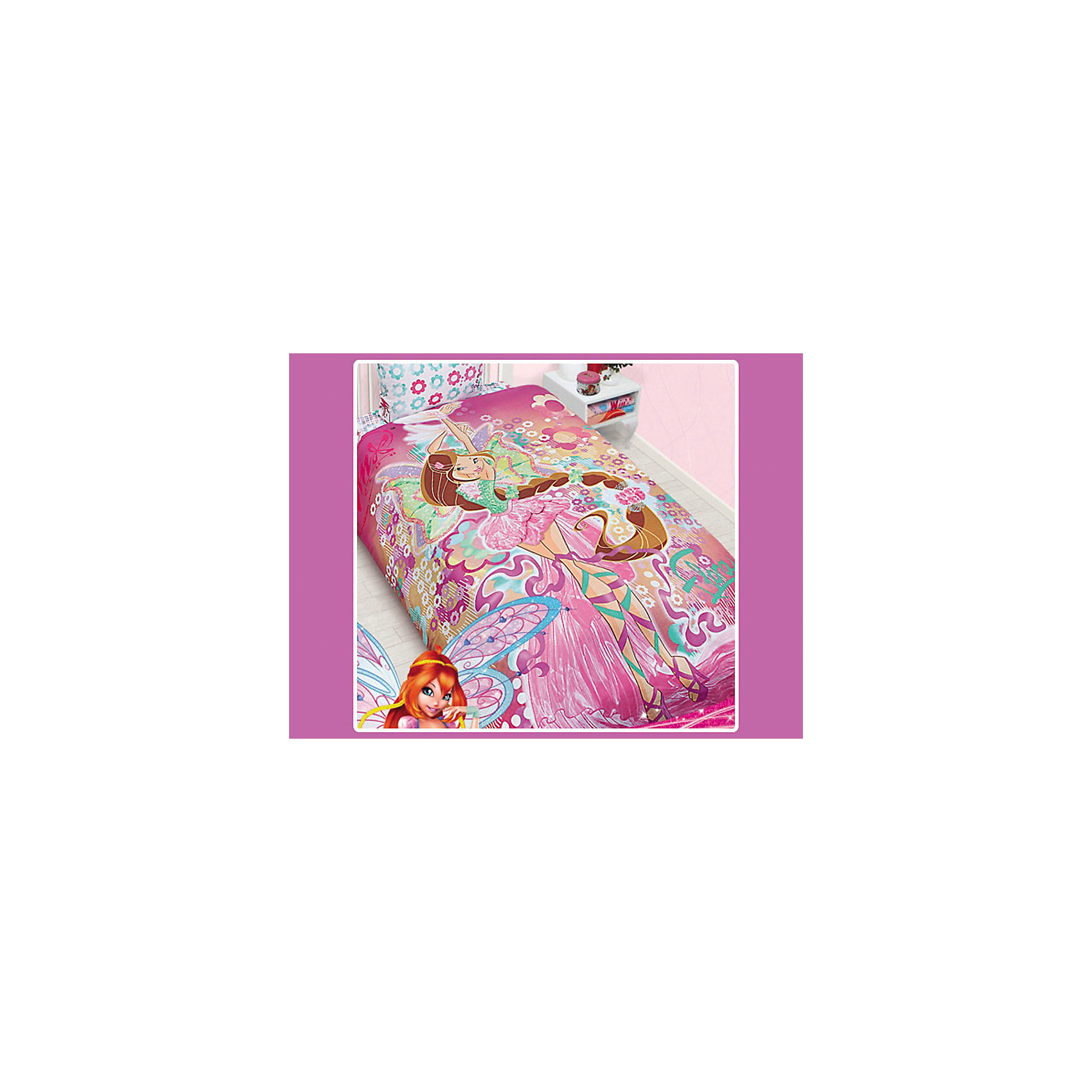 Комплект Флора 1,5-спальный, Winx Club Комплект Флора 1,5-спальный, Winx ClubДетское постельное белье под брендом Winx club от Mona-Liza станет приятным сюрпризом для девочки и замечательным украшением ее спальни. Комплект полутораспального белья оформлен по мотивам известного итальянского мультсериала Winx club о приключениях команды девушек-фей, борющихся со злом. Белье украшено изображением одной из героинь Winx club феи Флоры - любительницы растений и природы, в окружении цветов.<br><br>Дополнительная информация:<br><br>-Размер комплекта: 1,5-спальный<br>-Тип ткани: Бязь (100% хлопок).<br>-В комплекте: 1 наволочка, 1 пододеяльник и 1 простыня.<br>-Размер пододеяльника: 145*210 см.<br>-Размер наволочки: 50*70 см.<br>-Размер простыни: 150*215 см.<br>-Основной цвет: розовый.<br>-Серия: Winx (Винкс) - Школа Волшебниц<br><br>Комплект постельного белья Winx Club (Flora 2013) марки Мона-Лиза можно приобрести в нашем интернет-магазине.<br><br>Ширина мм: 310<br>Глубина мм: 250<br>Высота мм: 70<br>Вес г: 1000<br>Возраст от месяцев: 0<br>Возраст до месяцев: 180<br>Пол: Женский<br>Возраст: Детский<br>SKU: 3432695