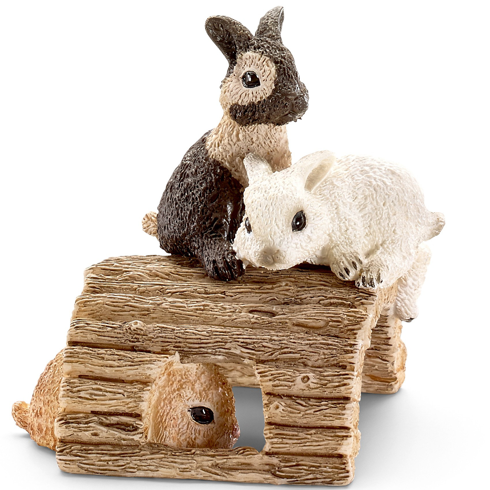 Играющие кролики, Schleich Играющие кролики, SchleichИграющие кролики, Schleich (Шляйх) - коллекционная и игровая фигурка от немецкого производителя Schleich (Шляйх).<br>Очаровательные маленькие разноцветные кролики, сидящие на деревянной дощечке, непременно понравятся вашему ребенку и станут прекрасным пополнением коллекции его фигурок домашних животных. Кролики являются очень популярным видом домашних животных и составляют более 50 разновидностей. Эти травоядные маленькие зверьки нуждаются в постоянном потреблении большого количества пресной воды. Из-за способности выдерживать низкие температуры, кролики могут жить в холодном климате на открытом воздухе. Все фигурки Schleich (Шляйх) сделаны из гипоаллергенных высокотехнологичных материалов, раскрашены вручную и не вызывают аллергии у ребенка. Прекрасно выполненные фигурки Schleich (Шляйх) отличаются высочайшим качеством игрушек ручной работы. Все они создаются при постоянном сотрудничестве с Берлинским зоопарком, а потому, являются максимально точной копией настоящих животных. Каждая фигурка разработана с учетом исследований в области педагогики и производится как настоящее произведение для маленьких детских ручек.<br><br>Дополнительная информация:<br><br>-Размер фигурки: 2,5 x 6,1 x 3 см.<br>-Вес фигурки: 9 грамм<br>-Материал: каучуковый пластик<br><br>Играющие кролики, Schleich (Шляйх) - подарит вашему ребенку радость и поможет знакомиться с окружающим миром.<br><br>Фигурку Играющие кролики, Schleich (Шляйх) можно купить в нашем интернет-магазине.<br><br>Ширина мм: 62<br>Глубина мм: 53<br>Высота мм: 38<br>Вес г: 19<br>Возраст от месяцев: 36<br>Возраст до месяцев: 96<br>Пол: Унисекс<br>Возраст: Детский<br>SKU: 3443118