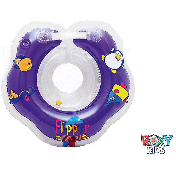 Музыкальный надувной круг на шею Flipper 0+ для купания малышей, Roxy-Kids