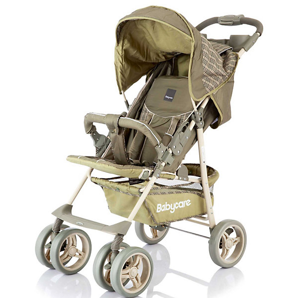 Прогулочная коляска Baby Care Voyager, оливковый Прогулочная коляска Baby Care Voyager, оливковыйПрогулочные коляски<br>Характеристики прогулочной коляски Baby Care Voyager:<br><br>• спинка регулируется в 3-х положениях, угол наклона 170 градусов;<br>• подножка регулируется в 2-х положениях, продлевает спальное место;<br>• пластиковая подножка для подросшего ребенка;<br>• 5-ти точечные ремни безопасности защищают ребенка;<br>• съемный бампер обтянут тканью;<br>• защитный капюшон со смотровым окошком;<br>• чехлы прогулочного блока можно стирать при температуре 30 градусов;<br>• предусмотрен чехол на ножки;<br>• материал: пластик, полиэстер;<br>• длина спального места: 83 см;<br>• ширина сиденья: 38 см;<br>• размер коляски: 48х83х100 см;<br>• вес: 7,5 кг;<br>• размер упаковки: 20х53х90 см;<br>• вес в упаковке: 9,2 кг.<br><br>Характеристики шасси коляски:<br><br>• сдвоенные передние колеса поворотные с фиксацией;<br>• наличие амортизаторов;<br>• корзина для покупок;<br>• подстаканник на раме;<br>• тип складывания: книжка;<br>• складывается одной рукой;<br>• материал рамы: алюминий;<br>• материал колес: пеноплен (вспененная резина);<br>• ширина колесной базы: 48 см;<br>• диаметр колес: 19 см.<br><br>Прогулочная коляска для деток, которые умеют сидеть, оснащена регулируемой спинкой и подножкой, регулируемым капюшоном, подстаканником. Наличие накидки на ножки обеспечивает малышу комфортные условия на прогулке в прохладное время года. Колеса не гремят, имеют амортизацию и пластиковые диски. <br><br>Прогулочную коляску Voyager, Baby Care, оливковую можно купить в нашем интернет-магазине.<br><br>Ширина мм: 900<br>Глубина мм: 200<br>Высота мм: 530<br>Вес г: 10320<br>Возраст от месяцев: 6<br>Возраст до месяцев: 48<br>Пол: Унисекс<br>Возраст: Детский<br>SKU: 3534862