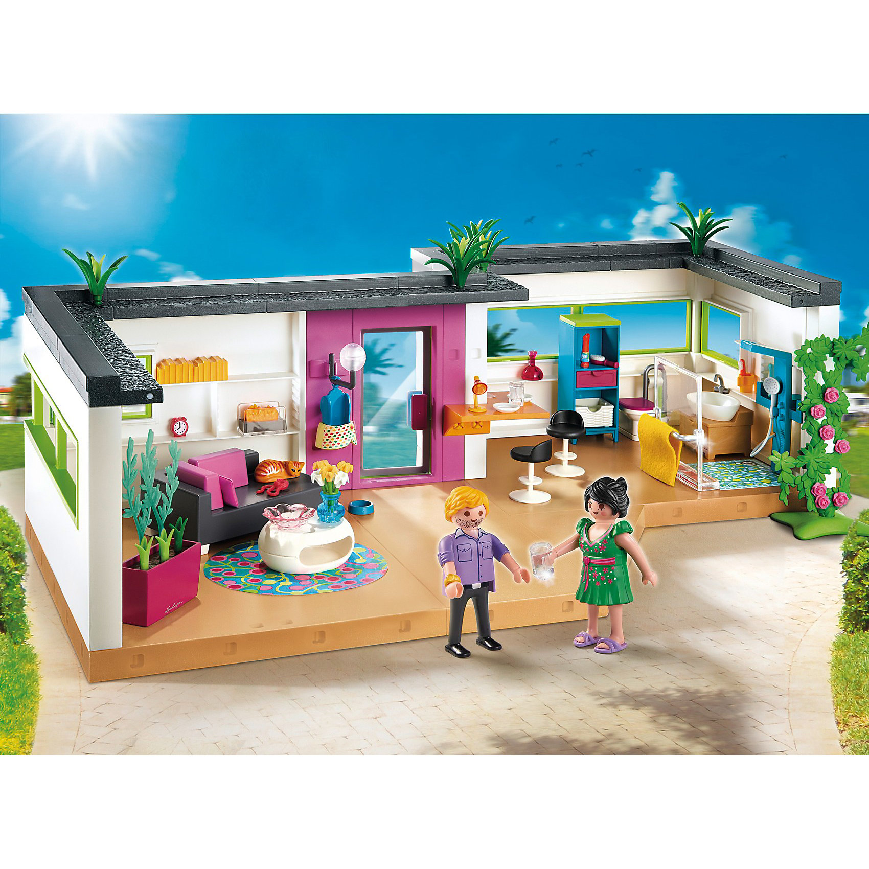 PLAYMOBIL 5586 Особняки: Номер для гостей PLAYMOBIL 5586 Особняки: Номер для гостейИдеи подарков<br>Проведи время в этом шикарном номере для гостей! Здесь есть все для комфортного отдыха или же веселой вечеринки: кухня, гостиная, ванная комната с душем и множество аксессуаров не оставят равнодушными никого! Все детали набора выполнены из высококачественного пластика безопасного для детей. Наборы этой серии наглядно рассказывают ребенку об окружающем его современном мире, помогают сформировать социальные навыки. Можно проигрывать с ребенком различные сцены из жизни (например, в гостях, на прогулке в городе, в магазине) тренируя его коммуникативные способности и обучая тому, как вести себя в различных жизненных ситуациях. <br><br>Дополнительная информация:<br><br>- Материал: пластик.<br>- Размер фигурок: 7,5 см.<br>- Руки, ноги, голова у фигурок подвижные. <br>- Комплектация: 2 фигурки, стена дома, мебель, аксессуары, посуда, одежда, кошка, цветы, унитаз, раковина, душ, кухонный гарнитур. <br>- Одежду можно снимать и одевать. <br>- Совместим с другими наборами этой серии. <br><br>Набор PLAYMOBIL 5586 Особняки: Номер для гостей, можно купить в нашем магазине.<br><br>Ширина мм: 453<br>Глубина мм: 355<br>Высота мм: 129<br>Вес г: 1796<br>Возраст от месяцев: 48<br>Возраст до месяцев: 120<br>Пол: Унисекс<br>Возраст: Детский<br>SKU: 3536833