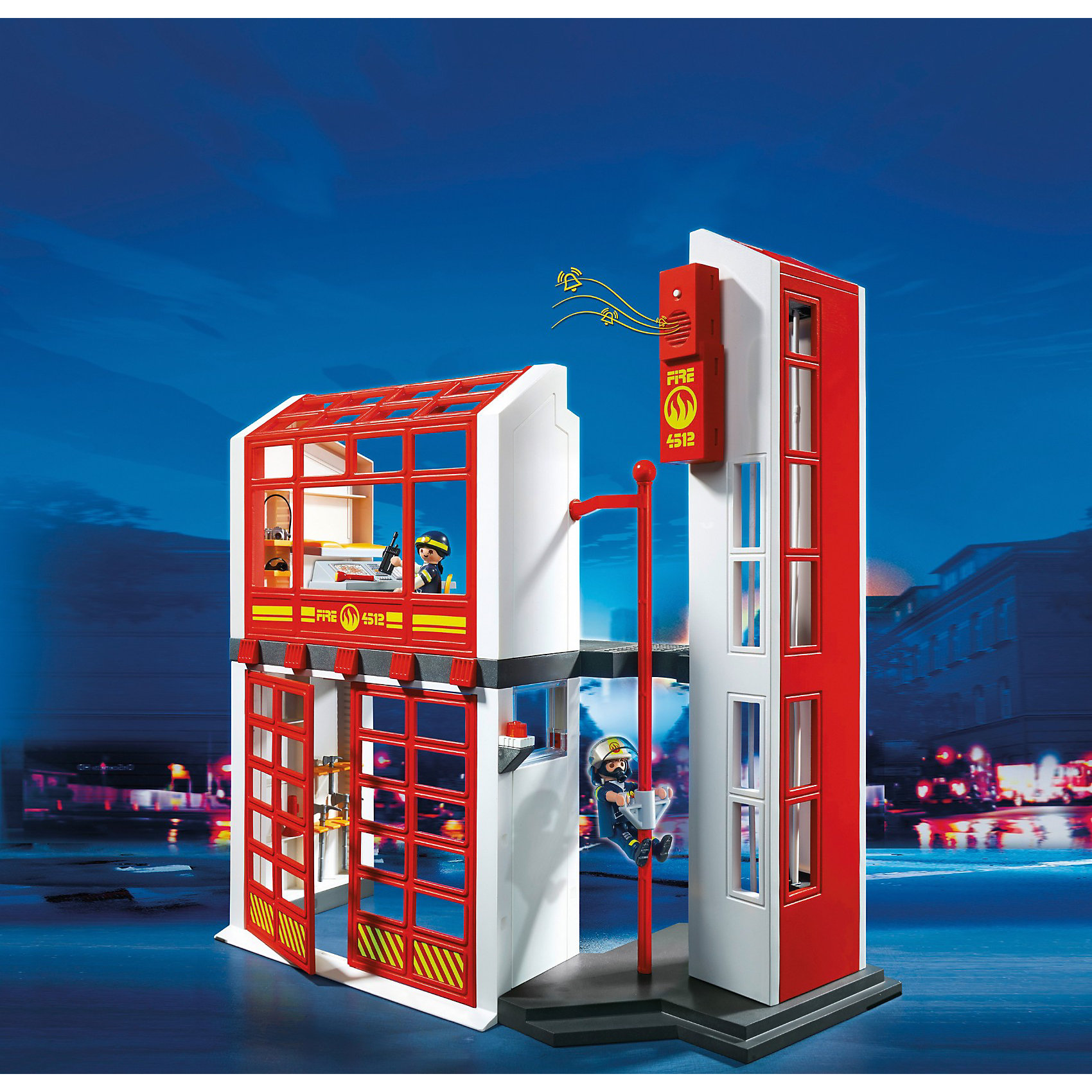 Пожарная станция с сигнализацией, PLAYMOBIL Пожарная станция с сигнализацией, PLAYMOBILИдеи подарков<br>Конструктор PLAYMOBIL (Плеймобил) 5361 Пожарная служба: Пожарная станция с сигнализацией - находка для заботливых родителей! Конструктор Вашего ребенка должен быть именно таким: красочным, безопасным и очень интересным. Серия Пожарная служба специально создана для малышей которые не боятся опасности и мечтают помогать другим людям. Пожарные - самая отважная профессия! Настоящий пожарный должен быть смелым, сильным и очень ловким. С помощью деталей набора Пожарная станция с сигнализацией ребенок построит настоящую пожарную станцию из ворот которой каждый день выезжают на вызовы пожарные машины. На втором этаже станции располагается командный пункт. Диспетчер зорко следит за безопасностью города и как только получает тревожный сигнал, тут же включает сигнализацию. Бравый пожарный сразу спускается вниз по шесту, ведь так намного быстрее. На первом этаже хранилище инструментов и большие ворота для автотранспорта. Создай интересные сюжеты с набором Пожарная станция с сигнализацией или объедини его с другими наборами серии и игра станет еще интереснее. Придумывая замечательные сюжеты с деталями конструктора, Ваш ребенок развивает фантазию, учится заботе и просто прекрасно проводит время!<br><br>Дополнительная информация:<br><br>- Конструкторы PLAYMOBIL (Плеймобил) отлично развивают мелкую моторику, фантазию и воображение;<br>- В наборе: 2 минифигурки (пожарный и диспетчер), детали для создания пожарной станции, пульт управления, стул, камера, фонарики, топор, лопата, рация, рупор, шланги, переходники, инструменты, аксессуары;<br>- Количество деталей: 139 шт;<br>- Материал: безопасный пластик;<br>- Продолжительность звучания сирены: 8 сек;<br>- Размер минифигурок: 7,5 см;<br>- Размер упаковки: 40 х 10 х 47 см<br><br>Конструктор PLAYMOBIL (Плеймобил) 5361 Пожарная служба: Пожарная станция с сигнализацией можно купить в нашем интернет-магазине.<br><br>Ширина мм: 506<br>Глубина мм: 401<br>Высота мм: 104<br>Вес г: 1636<br>Возраст от месяцев: 60<br>Возраст до месяцев: 120<br>Пол: Мужской<br>Возраст: Детский<br>SKU: 3536834