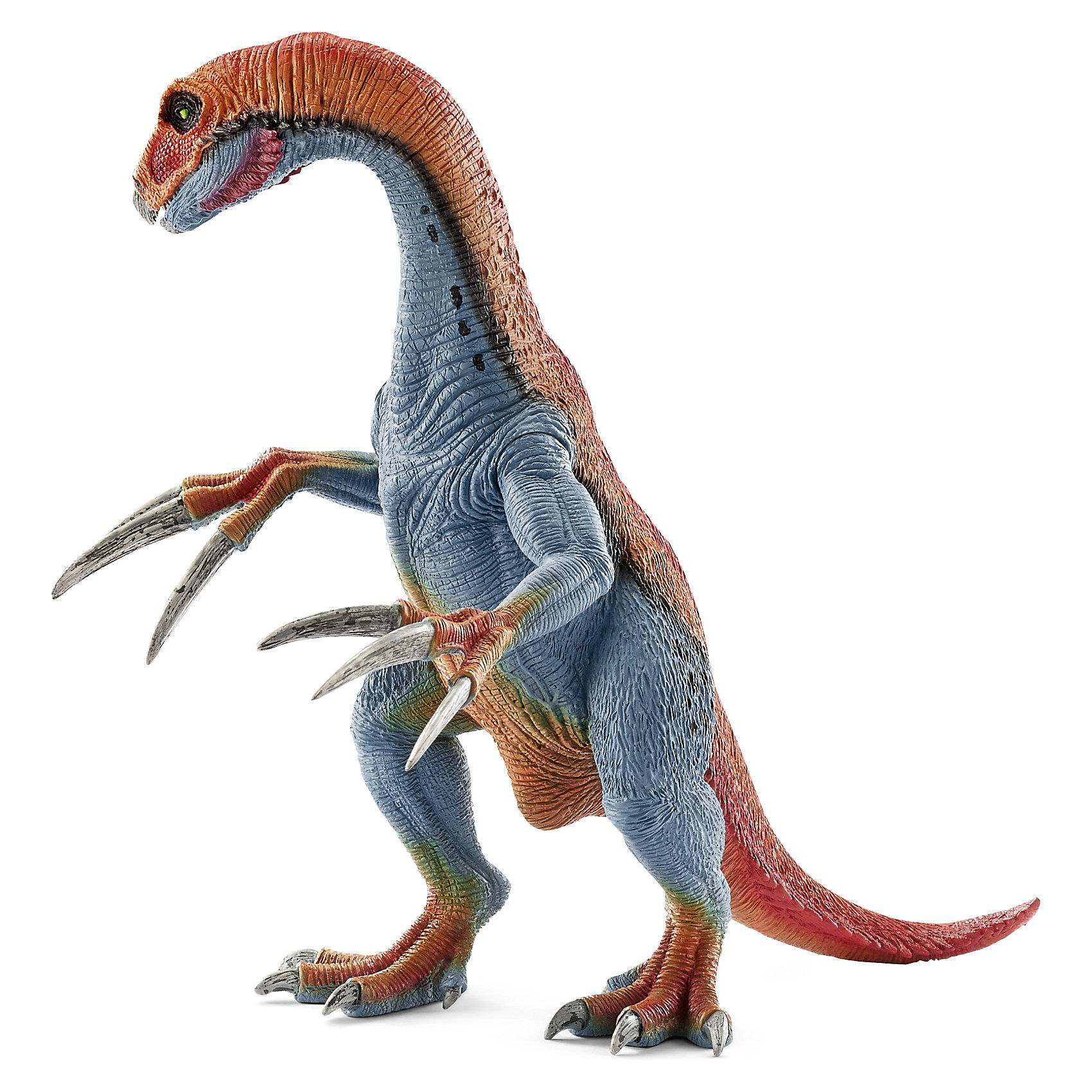 Теризинозавр, Schleich Теризинозавр, SchleichДраконы и динозавры<br>Теризинозавр -огромный (до 9-12 метров в длину) динозавр, живший на Земле около70 млн. лет назад. Его отличительной особенностью были огромные когти, длина которых составляла половину роста взрослого человека.<br>Предназначение когтей неизвестно, однако ученые полагают, что динозавр использовал их для самообороны.<br>Фигурка динозавра имеет подвижные когти и нижняя челюсть, благодаря чему игра станет еще интереснее и увлекательнее.<br><br>Дополнительная информация:<br><br>- Размеры: 19,5 x 13,5 x 19,5 см<br>- Материал: каучуковый пластик<br><br>Фигурку Теризинозавра, Schleich (Шляйх) можно купить в нашем магазине.<br><br>Ширина мм: 263<br>Глубина мм: 144<br>Высота мм: 129<br>Вес г: 287<br>Возраст от месяцев: 36<br>Возраст до месяцев: 96<br>Пол: Мужской<br>Возраст: Детский<br>SKU: 3539482