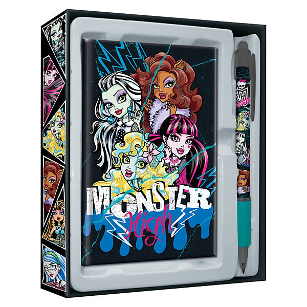 Набор канцелярский: ноутбук, ручка, Monster High Набор канцелярский: ноутбук, ручка, Monster HighШкольные аксессуары<br>Канцелярский набор Monster High (Школа Монстров) порадует маленькую школьницу оригинальным дизайном в стиле популярного мультсериала Школа Монстров. В комплект входят блокнот и автоматическая ручка. Все принадлежности выполнены в черно-розовых тонах и декорированы изображениями героинь Школы монстров.<br><br>Дополнительная информация:<br><br>- Размер упаковки: 13 х 20 х 16 см.<br>- Вес: 147 гр.<br><br>Канцелярский набор Monster High (Монстер Хай) можно купить в нашем интернет-магазине.<br><br>Ширина мм: 130<br>Глубина мм: 160<br>Высота мм: 20<br>Вес г: 500<br>Возраст от месяцев: 120<br>Возраст до месяцев: 144<br>Пол: Женский<br>Возраст: Детский<br>SKU: 3563215