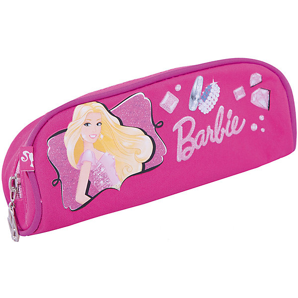 Пенал, Barbie Пенал, BarbieПеналы без наполнения<br>Пенал Barbie (Барби) - это та вещь, благодаря которой ребенок всегда сможет содержать в порядке предметы школьной канцелярии. Стильная розовая косметичка обязательно понравится Вашей дочери, ведь на пенале изображена любимая девочками модница Barbie (Барби). Пенал легкий не занимает много места в портфеле, однако в него вмещается много необходимых вещей.<br><br>Дополнительная информация: <br><br>- Пенал сделан в форме косметички на молнии;<br>- Материалом изделия является прочный текстиль;<br>- Устойчивость пеналу придают уплотненные швы, проходящие по верхнему изгибу;<br>- В качестве замка используется широкая молния;<br>- Внутри имеется большое отделение для ручек и других канцелярских принадлежностей;<br>- Размер: 7 х 21 х 7 см;<br>- Материал: полиэстер;<br>- Вес: 75 г.<br><br>Пенал Barbie (Барби) можно купить в нашем интернет-магазине.<br><br>Ширина мм: 250<br>Глубина мм: 200<br>Высота мм: 30<br>Вес г: 300<br>Возраст от месяцев: 96<br>Возраст до месяцев: 108<br>Пол: Женский<br>Возраст: Детский<br>SKU: 3563305