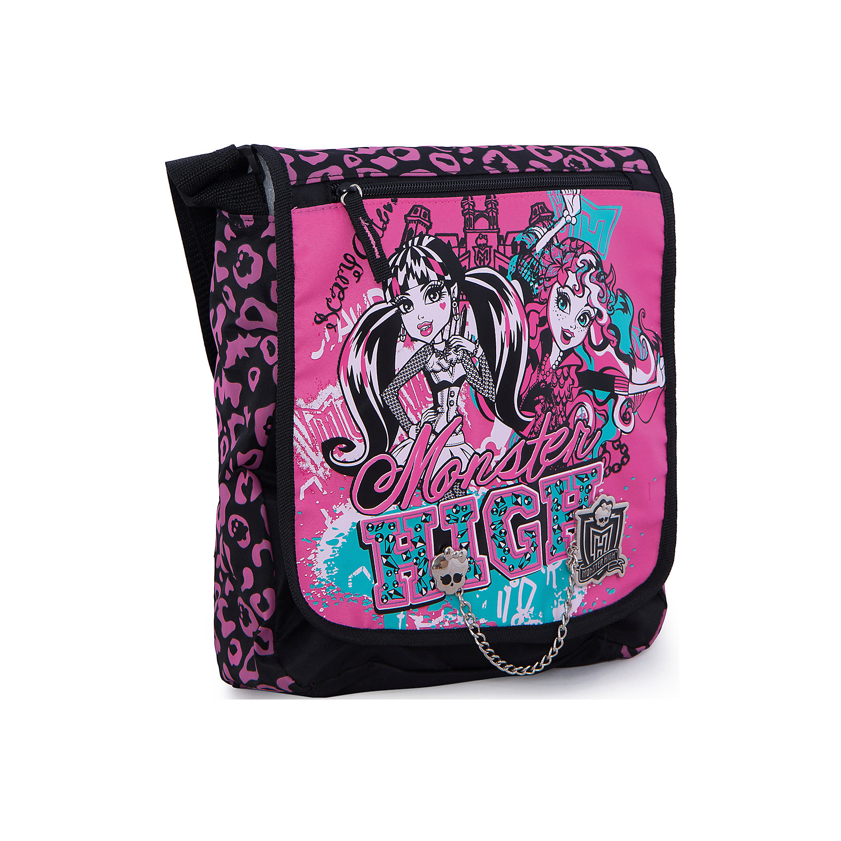 Сумка, Monster High Сумка, Monster HighШкольные сумки<br>Стильная и практичная сумка Monster High (Школа Монстров) идеально подойдет как для дошкольниц, так и для девочек постарше, с ней удобно путешествовать и отправляться на длительные прогулки. В симпатичную сумку можно положить все самое необходимое, внутри одно вместительное отделение и карман на молнии. Кроме того дополнительно имеется большой карман на молнии на лицевой стороне и большой карман на липучке на тыльной стороне сумки. Сумка закрывается на клапан с застежкой липучка.<br><br>Плечевой ремешок регулируется по размеру. Сумка выполнена в розово-черная расцветке с изображением героинь популярного мультсериала Школа монстров.<br><br>Дополнительная информация:<br><br>- Материал: текстиль.<br>- Размер: 33 х 26 х 9 см.<br><br>Сумку Monster High можно купить в нашем интернет-магазине.<br><br>Ширина мм: 330<br>Глубина мм: 260<br>Высота мм: 90<br>Вес г: 500<br>Возраст от месяцев: 120<br>Возраст до месяцев: 144<br>Пол: Женский<br>Возраст: Детский<br>SKU: 3563323