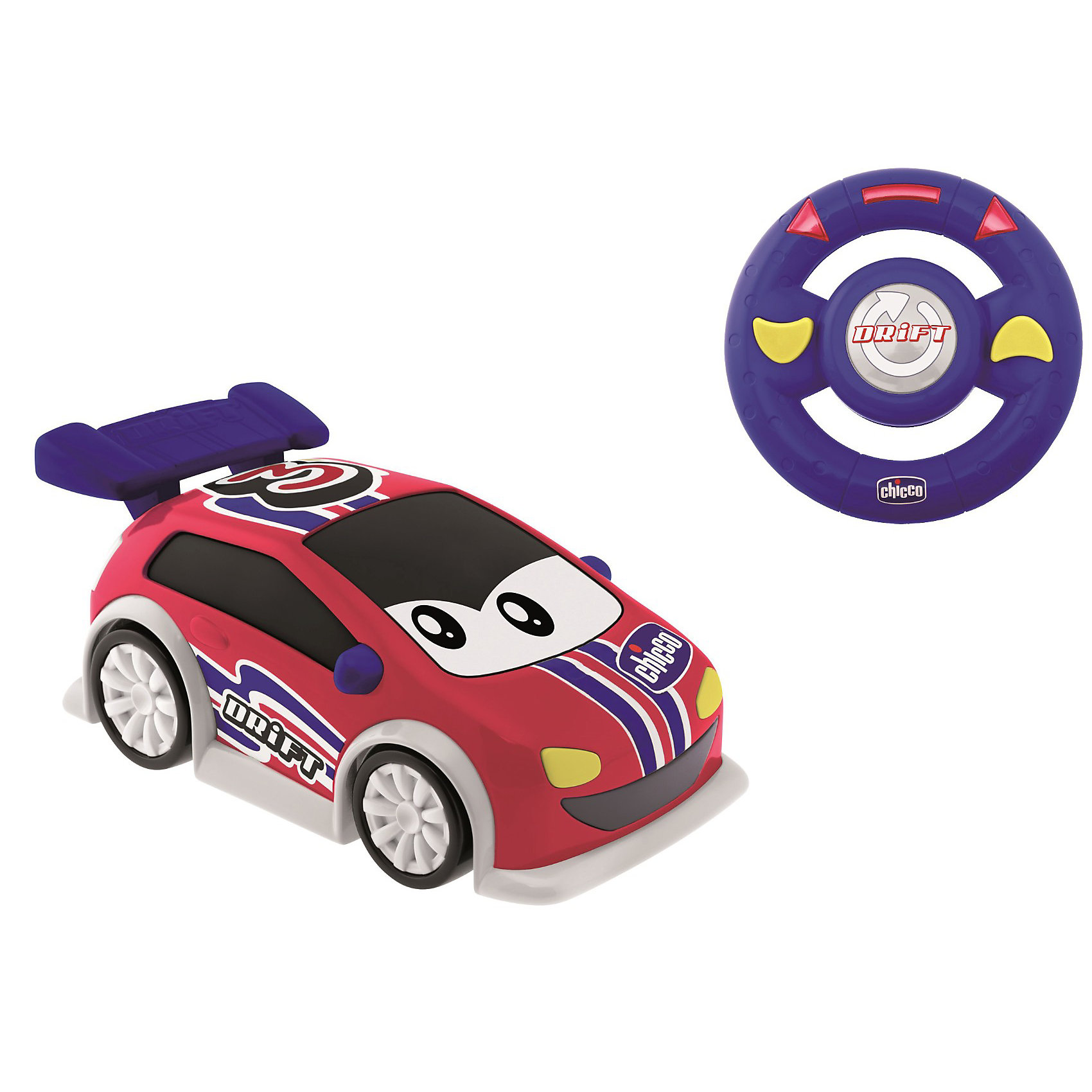 Машинка Danny Drift, с д.у., Chicco Машинка Danny Drift, с д.у., ChiccoМашинки и транспорт для малышей<br>Машинка Danny Drift, с д.у., Chicco (Чико) - эта машинка доставит массу удовольствия юному автолюбителю.<br>Машинка Danny – это яркая, симпатичная машинка с дистанционным управлением. Устройство управления похоже на настоящее рулевое колесо, оно очень удобное в использовании – просто поворачивайте его влево или вправо, и машинка изменит направление скольжения, прямо как настоящий спортивный автомобиль. После нажатия центральной кнопки Drift (Боковое отклонение) машинка начнет скользить и выделывать зрелищные номера, еще более забавные благодаря звуковому сопровождению.<br><br>Дополнительная информация:<br><br>- Материал: высококачественный пластик<br>- Батарейки для машинки: 4x AA 1,5 В (в комплект не входят)<br>- Батарейки для руля: 3xAAA 1,5 В (в комплект не входят)<br>- Размер упаковки: 35х20х25 см.<br>- Вес: 0,7 кг.<br><br>Машинку Danny Drift, с д.у., Chicco (Чико) можно купить в нашем интернет-магазине.<br><br>Ширина мм: 387<br>Глубина мм: 182<br>Высота мм: 211<br>Вес г: 1042<br>Возраст от месяцев: 24<br>Возраст до месяцев: 48<br>Пол: Унисекс<br>Возраст: Детский<br>SKU: 3587139
