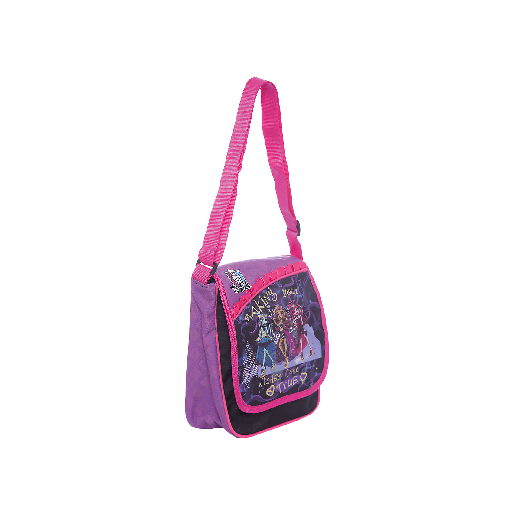 Сумочка, Monster High Сумочка, Monster HighСумки и рюкзаки<br>Сумка-, Мonster High (Монстр Хай) – это стильный аксессуар для юной поклонницы мультсериала «Школа монстров».<br>Сумка, Мonster High подойдет для прогулок и встреч с друзьями. Застегивается сумка на застежку-молнию и клапан на липучке. У сумки одно большое отделение, задний карман и внутренний карман на молнии, регулируемая лямка.<br><br>Дополнительная информация:<br>- Размер: 24 х 21 х 16 см;<br>- Ткань: сатин 300 ден;<br>- Цвет: черный;<br>- Отделка: розовый кант, атласная розовая лента, фиолетовые вставки, вышивка золотым люрексом.<br><br>Сумку, Мonster High (Монстр Хай) можно купить в нашем интернет-магазине.<br><br>Ширина мм: 240<br>Глубина мм: 210<br>Высота мм: 160<br>Вес г: 300<br>Возраст от месяцев: 36<br>Возраст до месяцев: 156<br>Пол: Женский<br>Возраст: Детский<br>SKU: 3622552