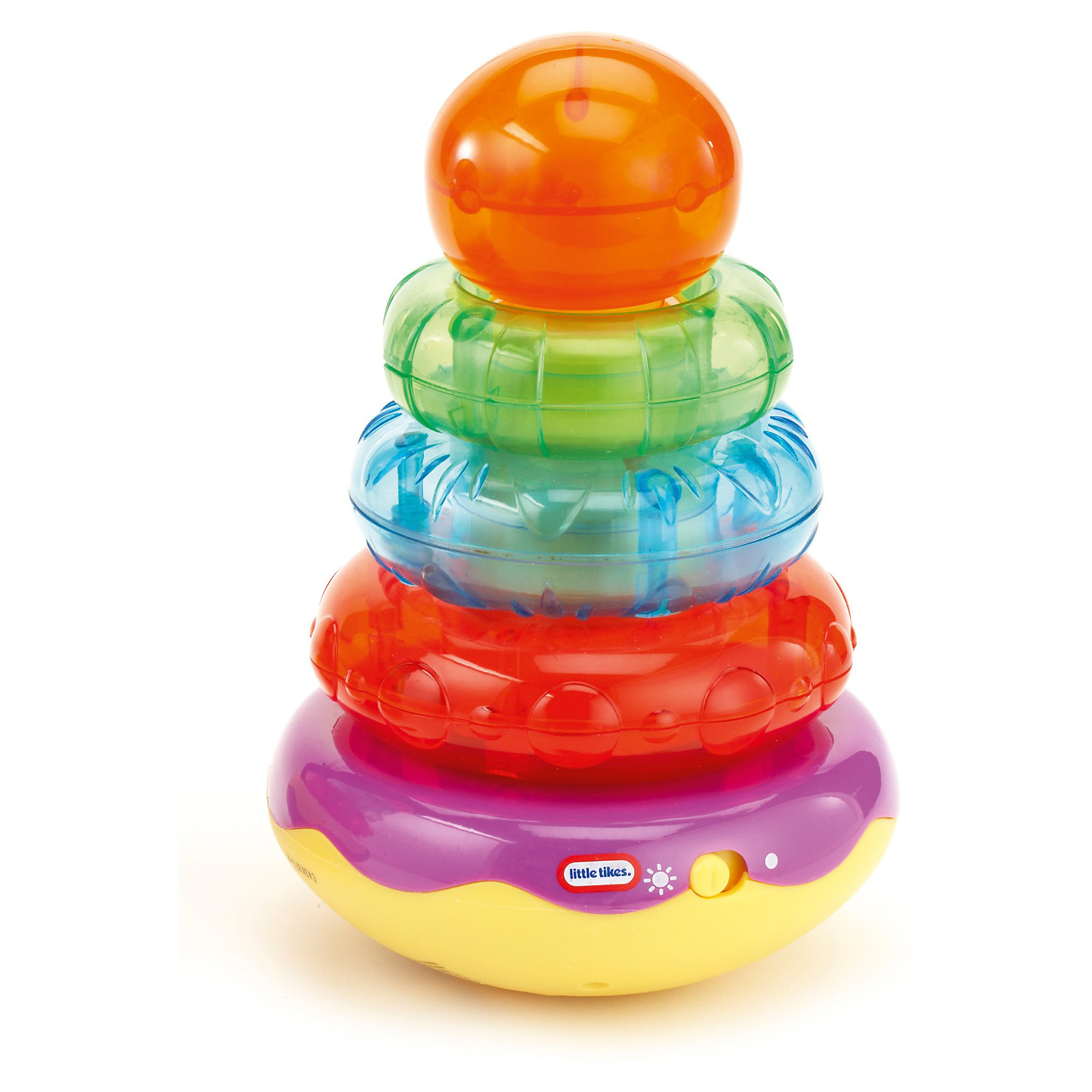 Пирамидка, со звуком, Little Tikes Пирамидка, со звуком, Little TikesИнтерактивные игрушки для малышей<br>Пирамидка, со звуком, Little Tikes (Литл Тайкс) – это отличный подарок вашему ребенку.<br>Наблюдайте, как Ваш ребенок, складывая кольца, веселится из-за раздающих смешных звуков. Игра с пирамидкой помогает развивать моторные способности. Яркое оформление со световыми и звуковыми эффектами притягивает внимание детей.<br><br>Дополнительная информация:<br><br>- Возраст: для детей от 1,5 лет<br>- Размер: 15 х 22,5 х 14 см.<br>- Вес: 619 гр.<br>- Требуются батарейки 2шт. типа АА (в комплект не входят)<br><br>Пирамидку, со звуком, Little Tikes (Литл Тайкс) можно купить в нашем интернет-магазине.<br><br>Ширина мм: 140<br>Глубина мм: 150<br>Высота мм: 230<br>Вес г: 619<br>Возраст от месяцев: 18<br>Возраст до месяцев: 36<br>Пол: Унисекс<br>Возраст: Детский<br>SKU: 3624965