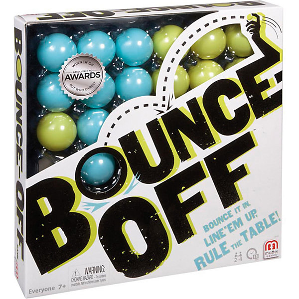 Игра Bounce Off, Mattel Games Игра Bounce Off, Mattel GamesСтратегические настольные игры<br>Игра Bounce Off, Mattel Games - увлекательная настольная игра, которая позволит вместе провести время вместе с семьей или друзьями. В игре могут участвовать от 2 до 4 игроков. Для начала игры игрок выбирает наугад любую карточку, чтобы определить узор. Затем он заполняет шариками решетку в соответствии с выпавшим узором. Для этого нужно бросить в игровой поддон шарик, следя за тем, чтобы он отскочил минимум один раз прежде, чем попасть в поддон. Выигрывает тот, кто первым завершит узор - он оставляет карточку с узором у себя. Победителем становится игрок, первым собравший три карточки.<br><br>Дополнительная информация:<br><br>- В набор входят 9 карт с заданиями, 16 мячиков и игровая решетка. <br>- Материал: пластик, картон.<br>- Размер игрового поддона: 26 х 26 х 4 см.<br>- Размер упаковки: 26,5 х 26,5 х 5 см.<br><br>Игру Bounce Off, Mattel Games можно купить в нашем интернет-магазине.<br><br>Ширина мм: 272<br>Глубина мм: 269<br>Высота мм: 55<br>Вес г: 413<br>Возраст от месяцев: 84<br>Возраст до месяцев: 156<br>Пол: Унисекс<br>Возраст: Детский<br>SKU: 3630067