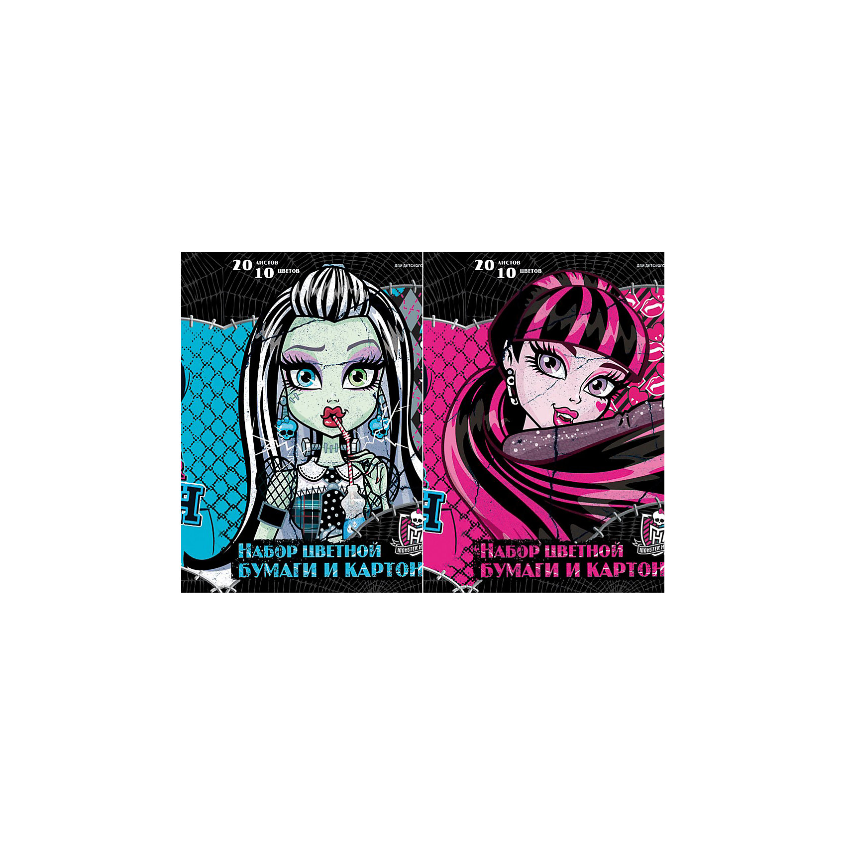 Бумага и картон цветные, 20 листов, 10 цветов, Monster High Бумага и картон цветные, 20 листов, 10 цветов, Monster HighMonster High<br>Бумага и картон цветные, 20 листов, 10 цветов, Monster High (Монстер Хай) - прекрасный подарок для раскрытия творческого потенциала. Аппликация - это прекрасный досуг, который способствует развитию воображения, восприятия, мышления, логики, мелкой моторики, усидчивости и понимания формы и цветов.<br><br><br>Дополнительная информация:<br><br>- Количество листов: 20<br>- Цветов: 10<br>- Вес: 210 г.<br>- Серия: Monster High (Школа Монстров)<br>- Размеры: 200 х 290 х 4 мм<br><br>Бумагу и картон цветные, 20 листов, 10 цветов, Monster High (Монстр Хай) можно купить в нашем магазине.<br><br>Ширина мм: 200<br>Глубина мм: 290<br>Высота мм: 4<br>Вес г: 210<br>Возраст от месяцев: 120<br>Возраст до месяцев: 144<br>Пол: Женский<br>Возраст: Детский<br>SKU: 3702892