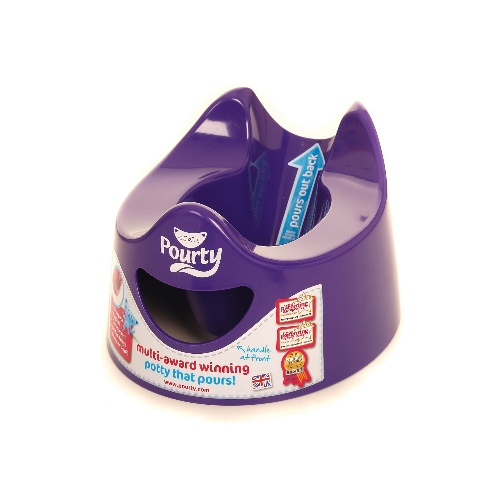 Детский горшок Easy Pourty, фиолетовый Детский горшок Easy Pourty, фиолетовыйДля большинства детей переход от ставших привычными подгузников к взрослому способу отправления естественных надобностей оказывается непростым. И здесь, кроме умелых действий родителей и их терпения, большое значение имеет правильный выбор нового для ребенка предмета - горшка. Детский горшок Easy Pourty («Изи Потти») удобен и для мальчиков, и для девочек. Уникальная разработка: у горшка есть удобный сливной желоб (канал) на задней части для гигиеничного, быстрого и удобного слива. Специально продуманная конструкция предотвращает контакт попки ребенка с поверхностями, по которым осуществляется слив содержимого. Специальная кромка антикапля на задней части гарантирует полную гигиеничность процесса мытья горшка.<br>Инновационный горшок «Easy Pourty» («Изи Потти») умное изобретение для комфорта: все гениальное просто! <br><br>Дополнительная информация:<br><br>- Удобный сливной желоб (канал) на задней части для гигиеничного, быстрого и удобного слива содержимого горшка – уникальная разработка компании «Pourty Int.Ltd»;<br>- Специальная кромка «анти-капля» на задней части горшка гарантирует полную гигиеничность процесса мытья горшка;<br>- Более широкая площадь сиденья, чем в обычных горшках (даже если малыш задержится на горшке чуть дольше, на его ножках не останется красных следов);<br>- Высокий передний бортик для защиты от брызг;<br>- Глубокая чаша;<br>- Прочный пластик высокой плотности;<br>- Удобная ручка спереди;<br>- Две отдельные задние части отлично поддерживают спинку малыша;<br>- Широкая площадь основания обеспечивает надежную устойчивость горшка;<br>- Удобен как для мальчиков, так и для девочек;<br>- Цвет: фиолетовый;<br>- Размер упаковки: 30 х 24 х 17 см;<br>- Вес упаковки: 0,5 кг.<br><br>Детский горшок Easy Pourty («Изи Потти»), фиолетовый можно купить в нашем интернет-магазине.<br><br>Ширина мм: 300<br>Глубина мм: 240<br>Высота мм: 170<br>Вес г: 500<br>Возраст от месяцев: 6<br>Возраст до месяцев: 72<br>Пол: Унисекс<br>Возраст: Детский<br>SKU: 3710030