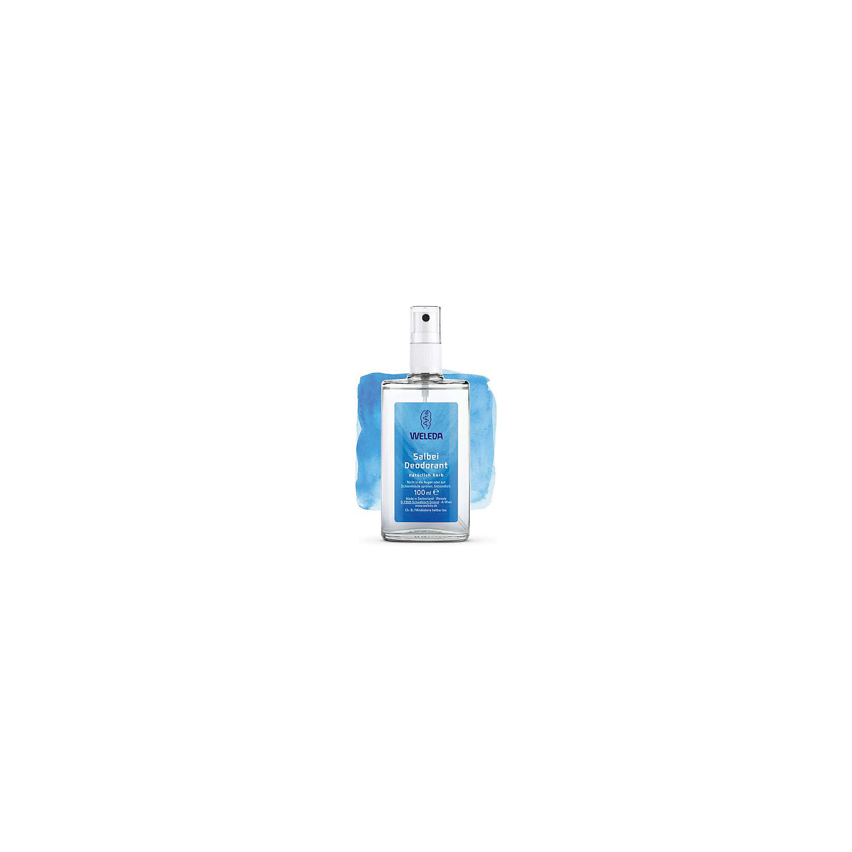 Weleda WeledaМасло, лосьон<br>Weleda Дезодорант с шалфеем 100 мл<br><br>Характеристики:<br><br>• объём: 100 мл.<br>• особенности: заботится о коже, дезодорирует<br>• состав: Спирт, Вода, ароматическая композиция из натуральных эфирных масел, Масло шалфея, Глицирризиновая кислота, Лимонен*, Линалоол*, Бензилбензоат, Гераниол*, Кумарин* (*на основе концентрата натуральных масел)<br>• для родителей<br>• страна производитель: Германия<br><br>Более 75 лет швейцарская компания натуральной косметики Weleda (Веледа) заботится о малышах, будущих мамах и природе. Дезодорант Weleda (Веледа) – это чистая, натуральная формула, которая смягчает и ухаживает за клетками кожи, не закупоривая поры. Специальная антибактериальная формула не дает появляться нежелательному запаху. <br><br>Дезодорант не оставляет пятен на ткани и оставляет ощущение свежести и чистоты. Природные компоненты состава дезодоранта не провоцируют аллергию, его формула проверена дерматологами и не провоцирует раздражения. Вы можете использовать дезодорант несколько раз в течение дня. Специальный флакон из прозрачного стекла сохраняет свойства дезодоранта, а удобный спрей-дозатор позволит использовать средство экономно. Ощутите натуральную и бережную заботу с Weleda (Веледа)!<br><br>Weleda Дезодорант с шалфеем 100 мл. можно купить в нашем интернет-магазине.<br><br>Ширина мм: 14<br>Глубина мм: 6<br>Высота мм: 3<br>Вес г: 234<br>Возраст от месяцев: -2147483648<br>Возраст до месяцев: 2147483647<br>Пол: Унисекс<br>Возраст: Детский<br>SKU: 3711773