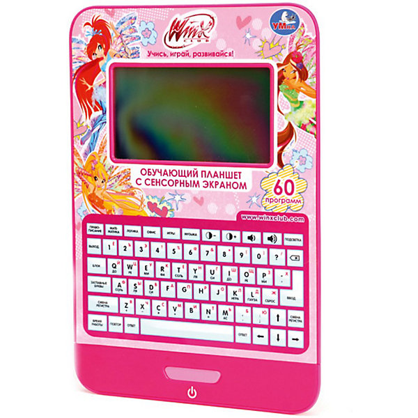 Обучающий планшет Winx Club, 60 программ, Умка Обучающий планшет Winx Club, 60 программ, УмкаИгрушки<br>Обучающий планшет Winx (Винкс), 60 программ, Умка – это отличная развивающая игрушка для вашего ребенка.<br>С помощью этого замечательного планшета ваш ребенок выучит буквы, цифры, новые слова и ноты. Ребенок может обучаться как на русском, так и на английском языке. 5 режимов игры помогут малышу получить знания именно в той области, которая ему интересна – правописание, математика, музыка, логика. Планшет содержит 60 обучающих программ: 9 программ в категории правописание, 8 программ в категории математика, 8 программ в категории логика и память, 3 программы в категории офисные инструменты, 12 программ в категории музыка и игры. Режим вопросов поможет закрепить полученные знания.<br>Игрушка оснащена большим сенсорным ЖК-экраном высокого разрешения, имеет регулировку громкости, автоматическое отключение, озвучена профессиональными актерами. Раскладка клавиатуры планшета приближена к настоящей. Игрушка способствует развитию самостоятельности, памяти, логики, математических способностей и пополнению словарного запаса.<br><br>Дополнительная информация:<br><br>- Количество обучающих программ: 60<br>- Анимация с героями мультсериала Winx (Винкс)<br>- Батарейки: 3 батарейки типа ААА (батарейки входят в комплект)<br>- Материал: пластик<br>- Размер планшета: 16,5 х 23,5 х 2 см.<br>- Размер упаковки: 32 х 23,5 х 3,5 см.<br>- Вес: 630 гр.<br><br>Обучающий планшет Winx (Клуб Винкс: Школа Волшебниц), 60 программ, Умка можно купить в нашем интернет-магазине.<br><br>Ширина мм: 240<br>Глубина мм: 320<br>Высота мм: 40<br>Вес г: 630<br>Возраст от месяцев: 24<br>Возраст до месяцев: 60<br>Пол: Женский<br>Возраст: Детский<br>SKU: 3714279