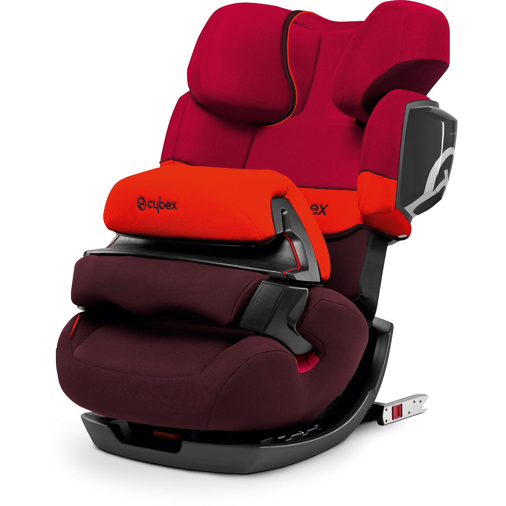 Автокресло Cybex Pallas 2-Fix, 9-36 кг, Rumba Red Автокресло Cybex Pallas 2-Fix, 9-36 кг, Rumba RedГруппа 1-2-3 (От 9 до 36 кг)<br>Удобное надежное автокресло позволит перевозить ребенка, не беспокоясь при этом о его безопасности. Оно предназначено для предназначено для детей весом до 36 килограмм, можно использовать уже для 9-месячных малышей. Такое кресло обеспечит малышу не только безопасность, но и комфорт (регулируемая высота подголовника). Вместо пятиточечных ремней ребенок фиксируется при помощи защитного столика, не ограничивая ему свободы движений. Кресло легко трансформируется по мере вырастания ребенка.<br>Автокресло устанавливают по ходу движения. Такое кресло дает возможность свободно путешествовать, ездить в гости и при этом быть рядом с малышом. Конструкция - очень удобная и прочная. Изделие произведено из качественных и безопасных для малышей материалов, оно соответствуют всем современным требованиям безопасности. Оно отлично показало себя на краш-тестах.<br> <br>Дополнительная информация:<br><br>цвет: красный;<br>материал: текстиль, пластик;<br>вес ребенка: до 36 кг (9 месяцев - 12 лет);<br>регулируемая подушка безопасности;<br>регулируемый по высоте подголовник;<br>съемный чехол;<br>по мере взросления ребенка трансформируется в бустер; <br>регулировка положения автокресла одной рукой;<br>регулируемый угол наклона;<br>можно использовать со штатными ремнями или с дополнительной базой;<br>крепление по ходу движения;<br>система защиты от боковых ударов;<br>соответствие Европейскому стандарту безопасности ЕСЕ R44/04.<br><br>АвтокреслоJuno Pallas 2-Fix, Rumba Red, от компании Cybex можно купить в нашем магазине.<br><br>Ширина мм: 740<br>Глубина мм: 475<br>Высота мм: 455<br>Вес г: 1290<br>Цвет: красный<br>Возраст от месяцев: 9<br>Возраст до месяцев: 144<br>Пол: Унисекс<br>Возраст: Детский<br>SKU: 3722563