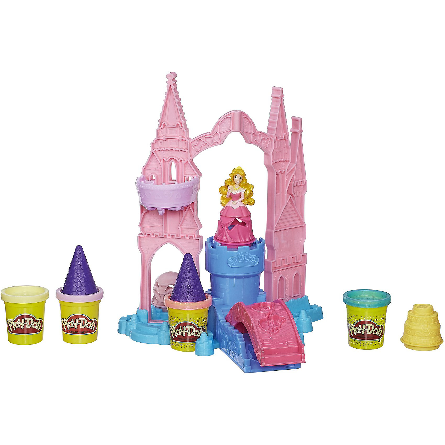 Игровой набор Чудесный замок Авроры,Play-Doh Игровой набор Чудесный замок Авроры,Play-DohИгрушки<br>Игровой набор Чудесный замок Авроры, Play-Doh (Плей До) - замечательный набор для игр и творчества, который порадует всех юных поклонниц диснеевских сказок о волшебных принцессах. В комплект входят детали для сборки роскошного замка принцессы Авроры с красивым, ярко-розовым мостом, множеством аксессуаров и фигуркой принцессы. С помощью деталей и 4 баночек пластилина, два из которых с блестками, Ваша малышка сможет украсить замок на свой вкус.<br><br>Пластилином можно украсить не только замок, но также платье принцессы и тортик, который она приготовила для своих гостей. Пластилин Play-Doh не липнет к рукам и поверхностям, легко собирается обратно в банку и быстро застывает. Чтобы пластилин стал снова мягким, его достаточно смочить водой, он приготовлен на растительной основе и полностью безопасен для детей.<br><br>Дополнительная информация:<br><br>- В комплекте: замок, фигурка принцессы, два наряда принцессы, тортик, ролики, 4 баночки с пластилином (2 Play-Doh, 2 Play-Doh Sparkle - блестящего пластилина).<br>- Материал: пластик, пластилин.<br>- Размер упаковки: 33 х 8 х 33 см.<br>- Вес: 0,92 кг.<br><br>Игровой набор Чудесный замок Авроры, Play-Doh (Плей-До)можно купить в нашем интернет-магазине.<br><br>Ширина мм: 81<br>Глубина мм: 330<br>Высота мм: 330<br>Вес г: 1100<br>Возраст от месяцев: 36<br>Возраст до месяцев: 72<br>Пол: Женский<br>Возраст: Детский<br>SKU: 3741498