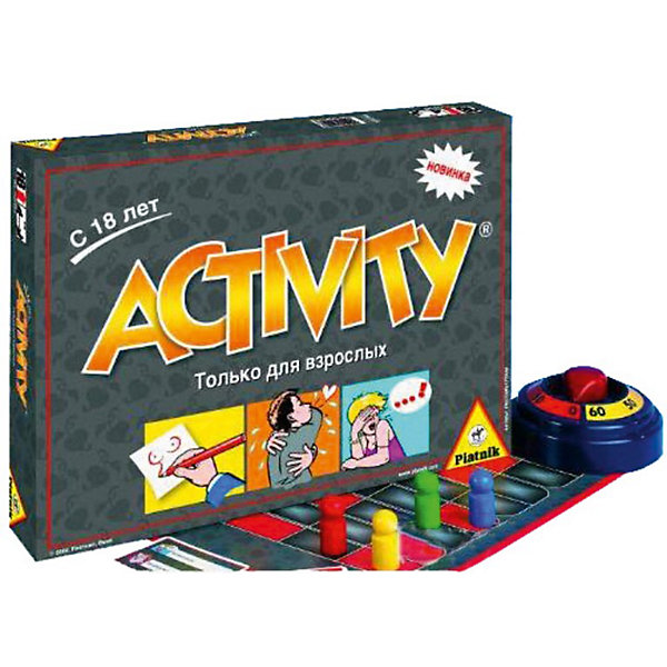 Activity для взрослых, Piatnik Activity для взрослых, PiatnikТоп игр<br>Activity для взрослых, Piatnik – это настольная игра, которая украсит ваш вечер в кругу друзей.<br>Веселая настольная игра Активити теперь для взрослых – правила игры остались такими же – угадывать командами слова и словосочетания, когда их объясняют при помощи рисунка, пантомимы или других слов, только эта версия настольной игры Активити предназначена для взрослых, поскольку в ней есть «взрослые» пикантные темы для угадывания. Интерес подогревается еще тем, что на выполнение задания отводится всего одна минута. За каждое угаданное слово команда получает очки и продвигается по игровому полю. Побеждает та команда, которая первая дошла до финиша.<br><br>Дополнительная информация:<br><br>- Для лиц от 18 лет<br>- Количество игроков: 3 до 16 человек<br>- В комплекте: игровое поле, 330 зеленых карт, 4 фишки игроков, таймер, правила игры<br>- Материал: пластик, картон<br>- Размер упаковки: 42х30х6 см.<br>- Вес: 1440 гр.<br><br>Игру Activity (Активити) для взрослых, Piatnik можно купить в нашем интернет-магазине.<br><br>Ширина мм: 62<br>Глубина мм: 410<br>Высота мм: 300<br>Вес г: 1440<br>Возраст от месяцев: 216<br>Возраст до месяцев: 1188<br>Пол: Унисекс<br>Возраст: Детский<br>SKU: 3770902
