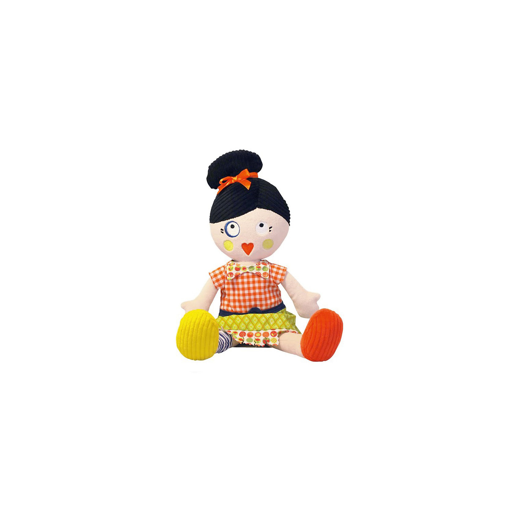 Кукла Mistinguette Henriette, Deglingos Кукла Mistinguette Henriette, DeglingosМягкие куклы<br>Мягкая дизайнерская кукла Henriette (Генриетта) Deglingos с элементами ручной вышивки сразу покорит сердце вашей малышки! В игрушке использованы высококачественные материалы: велюр, вельвет, ситец, драп, мешковина. Все детали куклы вышиты вручную. Кукла Генриетта завоевывает симпатию, экстравагантным и необычным видом. Генриетта настоящая парижанка, у нее свой неповторимый стиль. Игрушка порадует ее обладателя ручной работой, высоким уровнем исполнения и достойным выбором первоклассных материалов, взятых для ее изготовления.<br>Мягкой необычной кукле будет рад и ребенок, у которого появится новая подружка, и взрослый, который порадуется оригинальному подарку.<br><br>Дополнительная информация:<br><br>- Все детали куклы вышиты вручную.<br>- Материалы: велюр, вельвет, ситец, драп, мешковина.<br>- Наполнитель: полиэстер<br>- Высота куклы: 34 см.<br>- Упакована в яркую подарочную коробку<br>- Размер упаковки: 10х15х23 см.<br>- Вес: 600 гр.<br><br>Куклу Mistinguette Henriette, Deglingos можно купить в нашем интернет-магазине.<br><br>Ширина мм: 100<br>Глубина мм: 150<br>Высота мм: 230<br>Вес г: 600<br>Возраст от месяцев: 36<br>Возраст до месяцев: 120<br>Пол: Женский<br>Возраст: Детский<br>SKU: 3771806