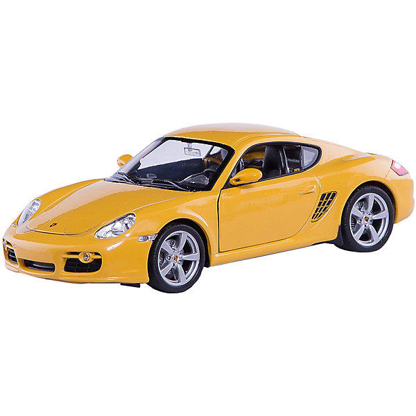 Модель машины 1:24 Porsche Cayman S, Welly Модель машины 1:24 Porsche Cayman S, WellyМашинки<br>Модель машины Porsche Cayman S от Welly (Велли) станет замечательным подарком для автолюбителей всех возрастов. В коллекции масштабных моделей Welly представлено все многообразие автотехники: ретро-автомобили, легковые автомобили различных марок, грузовики, автомобили городских служб и многие другие. Все машинки отличаются высокой степенью детализации и тщательной проработкой всех элементов.<br><br>Машинка Porsche Cayman S - это точная копия оригинального автомобиля в масштабе 1:24. Немецкий автомобиль купе Porsche Cayman S отличается спортивным дизайном, скоростью и маневренностью. Модель от Welly оснащена прочными стеклами, зеркалами заднего вида, тщательно проработанными панелью управления и двигателем. Двери и капот открываются, колеса крутятся. Корпус машинки выполнен из металла, а отделка салона и декоративные элементы из пластика.<br><br>Дополнительная информация:<br><br>- Материал: металл, пластик, колеса прорезиненные.<br>- Масштаб: 1:24.<br>- Размер упаковки: 11 х 23 х 10 см.<br>- Вес: 0,6 кг. <br><br>Модель машины Porsche Cayman S, Welly можно купить в нашем интернет-магазине.<br><br>Ширина мм: 230<br>Глубина мм: 110<br>Высота мм: 110<br>Вес г: 464<br>Возраст от месяцев: 36<br>Возраст до месяцев: 192<br>Пол: Мужской<br>Возраст: Детский<br>SKU: 3777886
