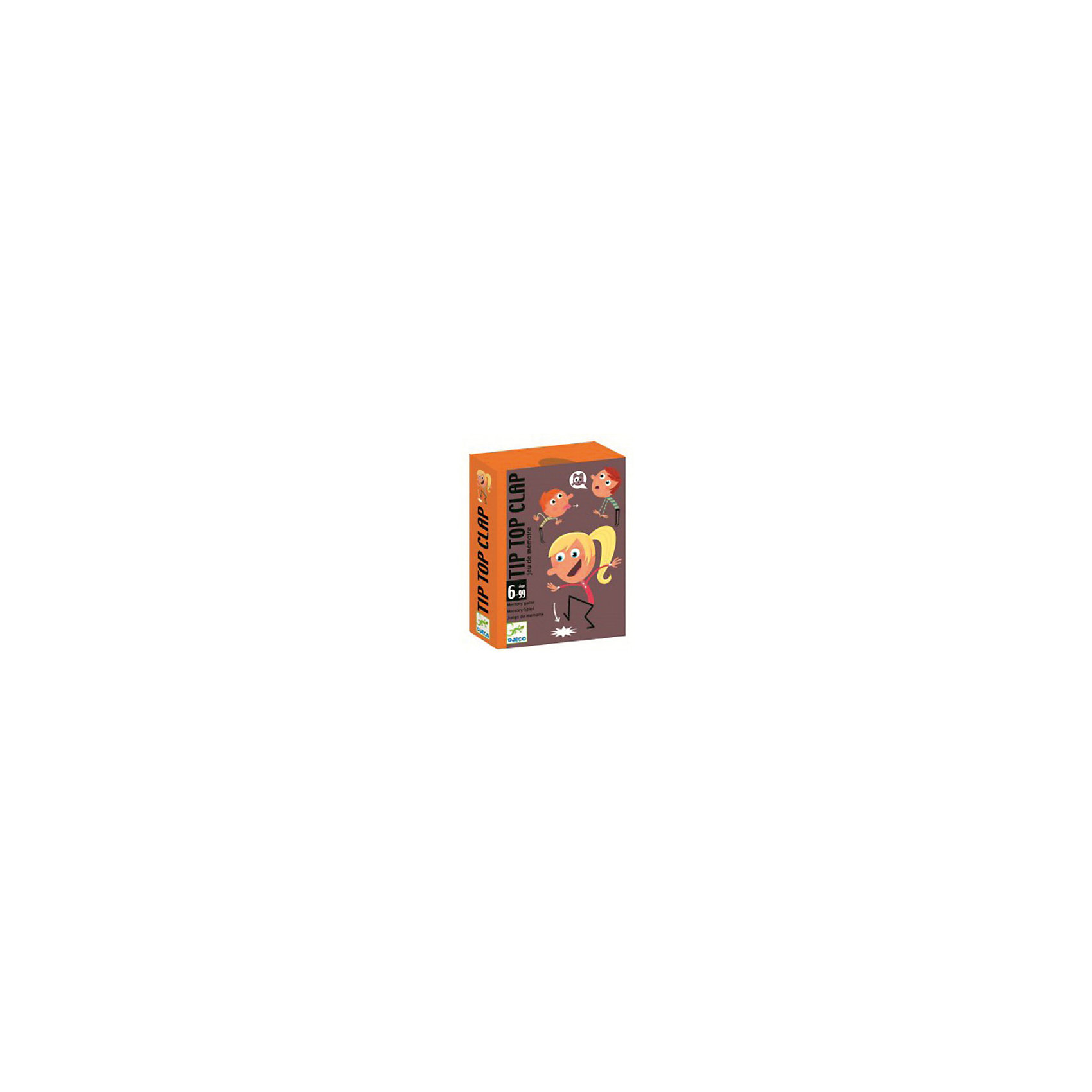 Настольная игра Теки, DJECO Настольная игра Теки, DJECOИгры для развлечений<br>Настольная игра «Теки» от французской компании DJECO (Джеко) сделает любой детский праздник веселым, а так же, при желании, и любой вечер в кругу семьи. Играйте вдвоем или с компанией и получайте массу удовольствия! Правила очень просты: колода кладется в центре, игроки по очереди вытаскивают карты с заданием (1- похлопать в ладоши, 2- посвистеть, 3- подмигнуть, 4- изобразить «пук», 5- ударить по столу рукой, 6- показать язык, 7- помяукать, 8 – постучать по полу ногой), при этом необходимо выполнить не только свое, но и повторить все предыдущие в правильной последовательности. Тот, кто допускает ошибку, получает штрафную карту. Прояви внимательность и находчивость и собери меньше всех штрафных карт. Настольная игра «Теки» - это еще и отличный способ развить у детей память, координацию движений и коммуникативные способности. Игра очень привлекательна, ведь карты выполнены с замечательными иллюстрациями и прослужат очень долго. Играйте и веселитесь с пользой вместе с «Теки»!<br><br>Дополнительная информация: <br><br>- В наборе: колода из 32 карт с изображением различных заданий, инструкция с правилами;<br>- Могут играть от 2 до 5 человек;<br>- Отличный подарок;<br>- Понравится и взрослым и детям;<br>- Игра продается в красивой картонной коробке;<br>- Размер упаковки: 11 х 8 х 3 см<br>- Вес: 300 г<br><br>Настольную игру Теки, DJECO (Джеко) можно купить в нашем интернет-магазине.<br><br>Ширина мм: 110<br>Глубина мм: 85<br>Высота мм: 28<br>Вес г: 300<br>Возраст от месяцев: 72<br>Возраст до месяцев: 144<br>Пол: Унисекс<br>Возраст: Детский<br>SKU: 3778406