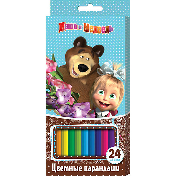 Цветные карандаши (24 цвета, шестигранные), Маша и Медведь Цветные карандаши (24 цвета, шестигранные), Маша и МедведьМаша и Медведь<br>Цветные карандаши (24 цвета, шестигранные), Маша и Медведь порадуют юного художника. В наборе «Маша и Медведь» 24 цветных шестигранных карандаша, идеально подходящих для рисования, письма и раскрашивания и не требующих сильного нажатия, поэтому крохе будет легко ими рисовать. Карандаши обладают яркими цветами, безопасны при использовании по назначению, легко затачиваются, изготовлены из высококачественной древесины, имеют прочный грифель, который не сломается при заточке и не раскрошится внутри корпуса, если ребёнок нечаянно уронит карандаш на пол.<br><br>Дополнительная информация:<br><br>- Количество: 24 шт.<br>- Шестигранная форма<br>- Насыщенные цвета<br>- Материал корпуса: древесина<br>- Размер: 210 x 90 х 15 мм.<br>- Вес: 150 гр.<br><br>Цветные карандаши (24 цвета, шестигранные), Маша и Медведь можно купить в нашем интернет-магазине.<br><br>Ширина мм: 210<br>Глубина мм: 90<br>Высота мм: 15<br>Вес г: 150<br>Возраст от месяцев: 36<br>Возраст до месяцев: 108<br>Пол: Унисекс<br>Возраст: Детский<br>SKU: 3781203