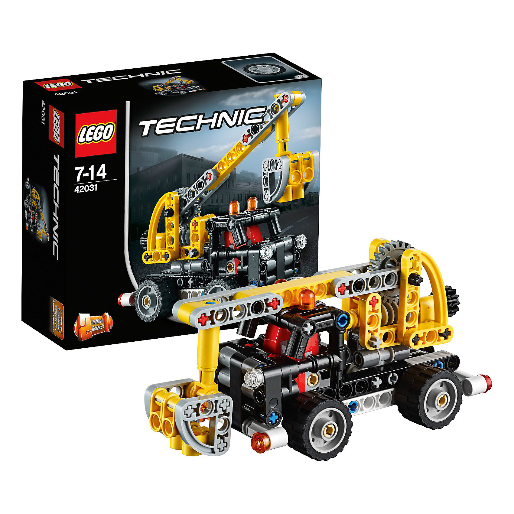 LEGO Technic 42031: Ремонтный автокран LEGO Technic 42031: Ремонтный автокранLEGO Technic (ЛЕГО Техник) 42031: Ремонтный автокран станет незаменимым помощником на любой строительной площадке. Автокран выполнен в желто-черной гамме. Кабина водителя оснащена ярко-красными креслами, а на крыше установлены сигнальные огни. Сзади автокрана смонтирована рабочая стрела и люлька, а при помощи специального рычага на корпусе модели стрелу можно поднимать и опускать. Для транспортировки и эвакуации других транспортных средств автокран можно переделать в мощный тягач.<br><br>Все наборы серии ЛЕГО Техник позволяют собрать довольно подробные модели транспортных средств, которые помогают ребенку составить представление о том, как устроены и работают автомобили. Построение моделей техник способствует развитию мелкой моторики, логики, пространственного воображения. В серии Лего Техник найдутся транспортные средства на любой вкус: тракторы и экскаваторы, внедорожники и квадроциклы, самосвалы и гоночные автомобили. Некоторые машины можно моторизировать с помощью Power Function (продается отдельно). Модели ЛЕГО Техник высокодетализированы и имеют множество подвижных узлов и действующих механизмов.<br><br>Дополнительная информация:<br>-Количество деталей: 155, инструкция<br>-Размер упаковки: 15,7x14,1x6,1 см<br>-Размер автокрана в собранном виде: 7х14х5 см<br>-Размер тягача в собранном виде: 7 х 12 х 5 см<br>-Вес: 0,16 кг<br>-Материал: пластик<br>-Весь набор упакован в фирменную картонную коробку ЛЕГО<br><br>LEGO Technic (ЛЕГО Техник) 42031: Ремонтный автокран можно купить в нашем магазине.<br><br>Ширина мм: 161<br>Глубина мм: 142<br>Высота мм: 63<br>Вес г: 184<br>Возраст от месяцев: 84<br>Возраст до месяцев: 168<br>Пол: Мужской<br>Возраст: Детский<br>SKU: 3786092