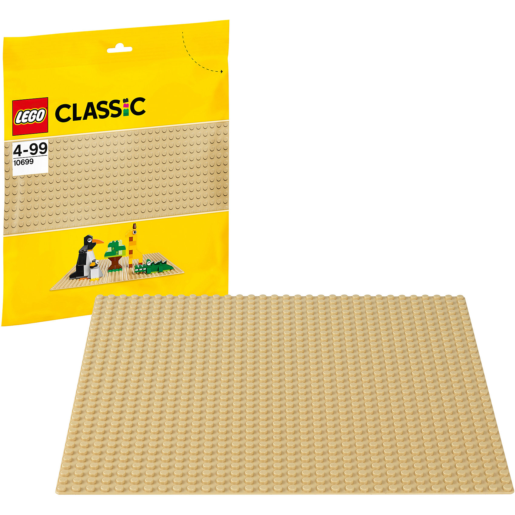 LEGO 10699: Строительная пластина желтого цвета LEGO 10699: Строительная пластина желтого цветаПластмассовые конструкторы<br>Создаете ли вы пляж, зоопарк, пустыню, дом или что-то продиктованное вам собственным воображением, эта базовая пластина песочного цвета — идеальная отправная точка для сборки, демонстрации ваших творений из LEGO и игры с ними. Пластина подходит для всех стандартных наборов ЛЕГО.<br><br>Дополнительная информация:<br><br>- Размер пластины: 25х25 см. <br>- С каждой стороны по 32 выступа<br>- Материал: пластик.<br>- Цвет: желтый.<br><br>LEGO 10699: Строительную пластину желтого цвета можно купить в нашем магазине.<br><br>Ширина мм: 272<br>Глубина мм: 256<br>Высота мм: 7<br>Вес г: 104<br>Возраст от месяцев: 48<br>Возраст до месяцев: 144<br>Пол: Унисекс<br>Возраст: Детский<br>SKU: 3786100