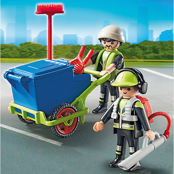 Городские службы: Команда по уборке улиц города, PLAYMOBIL Городские службы: Команда по уборке улиц города, PLAYMOBILПластмассовые конструкторы<br><br><br>Ширина мм: 144<br>Глубина мм: 141<br>Высота мм: 46<br>Вес г: 100<br>Возраст от месяцев: 48<br>Возраст до месяцев: 120<br>Пол: Мужской<br>Возраст: Детский<br>SKU: 3786350