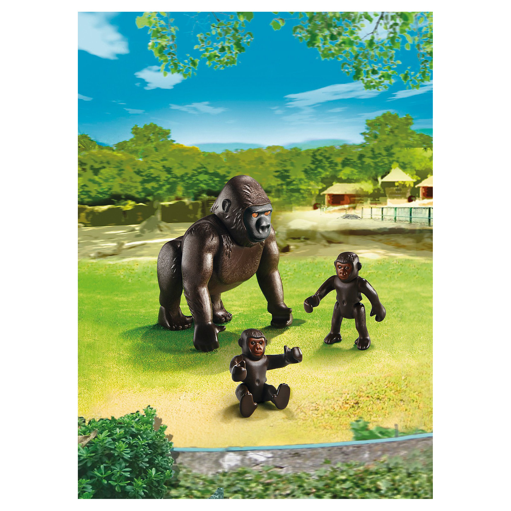 Зоопарк: Горилла со своими детенышами, PLAYMOBIL Зоопарк: Горилла со своими детенышами, PLAYMOBILПластмассовые конструкторы<br>Зоопарк: Горилла со своими детенышами, PLAYMOBIL (Плэймобил)<br><br>Характеристики:<br><br>• семья горилл<br>• подвижная голова<br>• в комплекте: большая фигурка гориллы, 2 маленькие фигурки детенышей<br>• размер упаковки: 16,9х24,6х8 см<br>• вес: 150 грамм<br>• материал: пластик<br><br>Набор от Плэймобил станет прекрасным дополнением к игрушечному зоопарку ребенка. В комплект входит большая фигурка гориллы и две маленькие фигурки детенышей. Маленькие обезьянки могут двигать конечностями. Ребенок сможет придумать интересную игру с этим милым семейством!<br><br>Зоопарк: Горилла со своими детенышами, PLAYMOBIL (Плэймобил) можно купить в нашем интернет-магазине.<br><br>Ширина мм: 243<br>Глубина мм: 164<br>Высота мм: 63<br>Вес г: 66<br>Возраст от месяцев: 48<br>Возраст до месяцев: 120<br>Пол: Унисекс<br>Возраст: Детский<br>SKU: 3786365